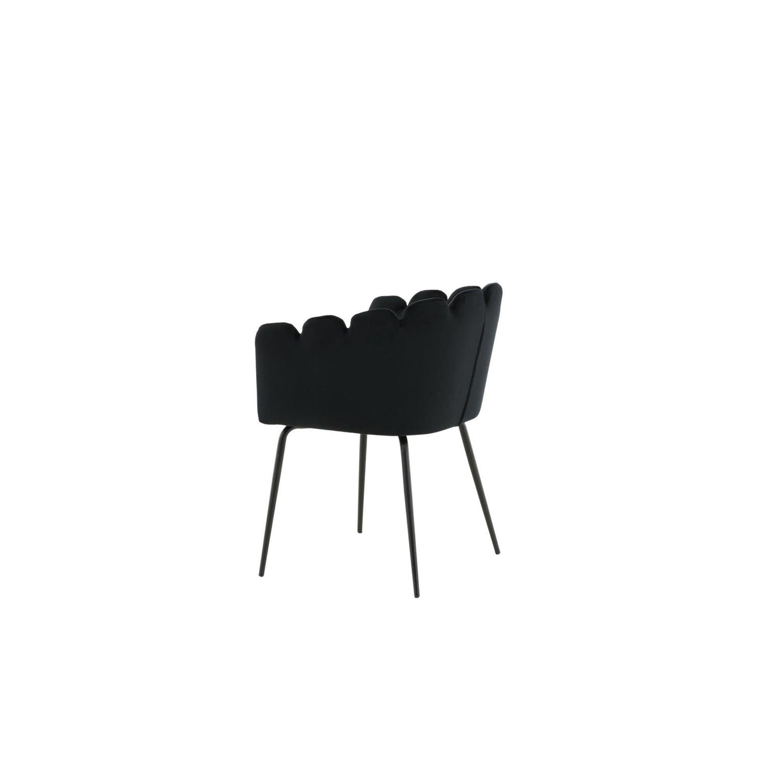 Armlehnenstuhl Limhamn aus Samt - Schwarz-Armlehnenstuhl-Furniture Fashion-le canapé