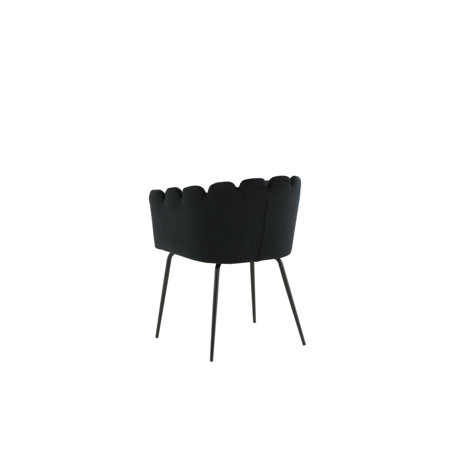 Armlehnenstuhl Limhamn aus Samt - Schwarz-Armlehnenstuhl-Furniture Fashion-le canapé