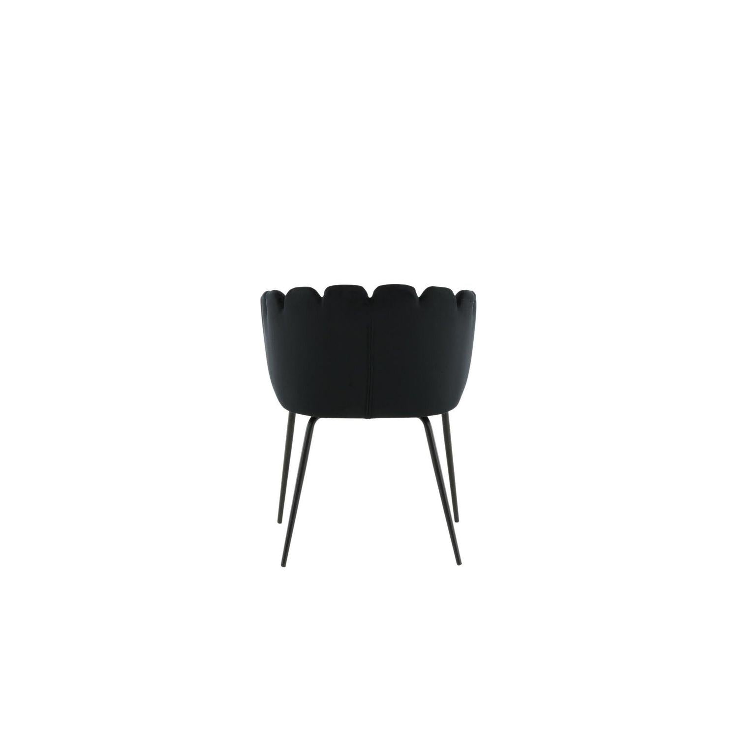Armlehnenstuhl Limhamn aus Samt - Schwarz-Armlehnenstuhl-Furniture Fashion-le canapé