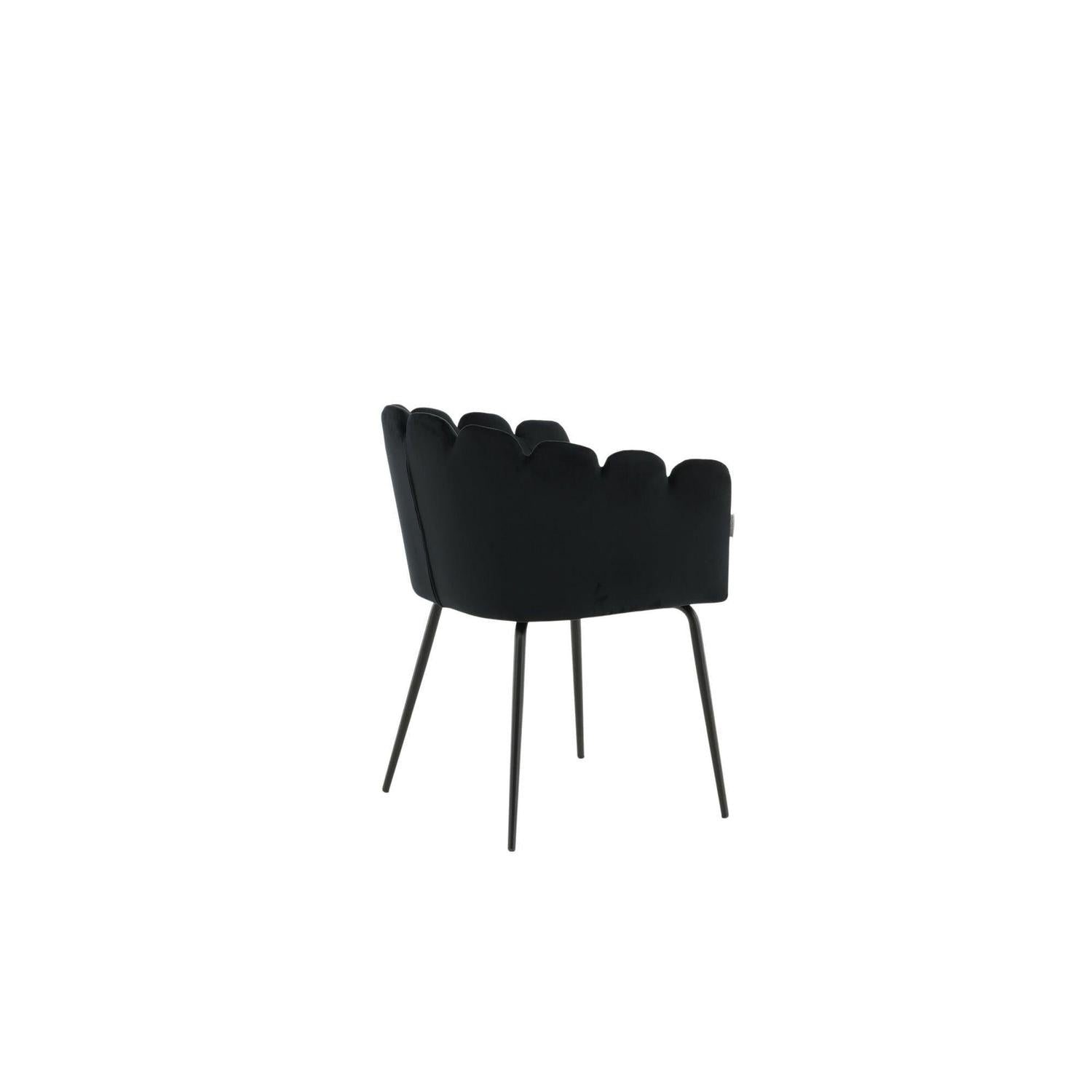 Armlehnenstuhl Limhamn aus Samt - Schwarz-Armlehnenstuhl-Furniture Fashion-le canapé