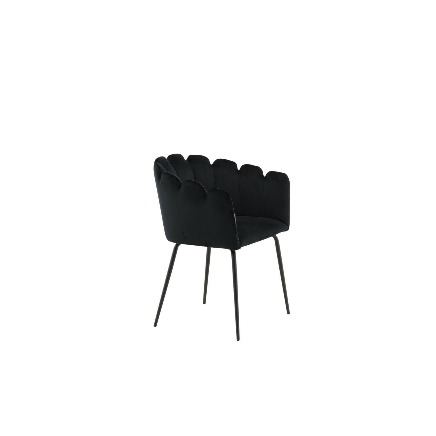 Armlehnenstuhl Limhamn aus Samt - Schwarz-Armlehnenstuhl-Furniture Fashion-le canapé