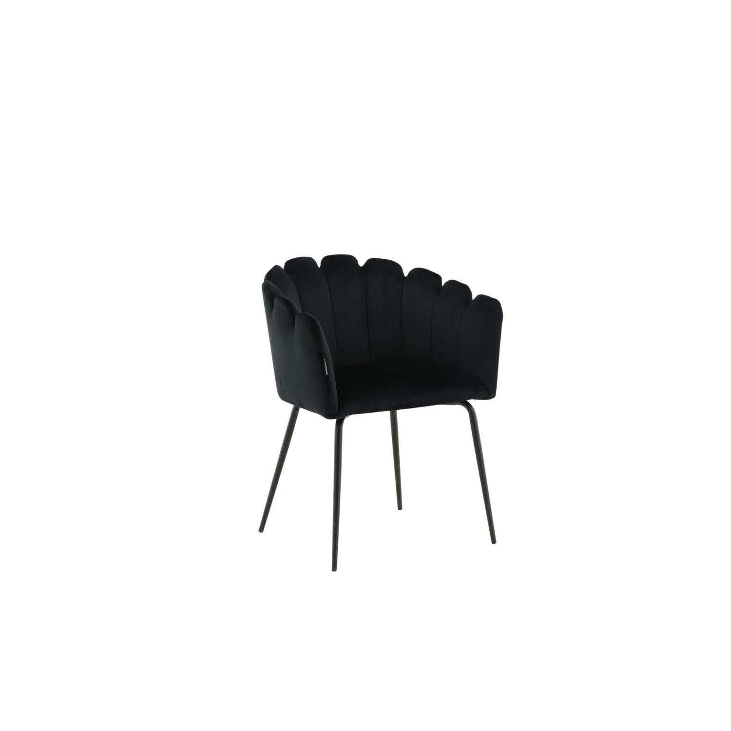 Armlehnenstuhl Limhamn aus Samt - Schwarz-Armlehnenstuhl-Furniture Fashion-le canapé