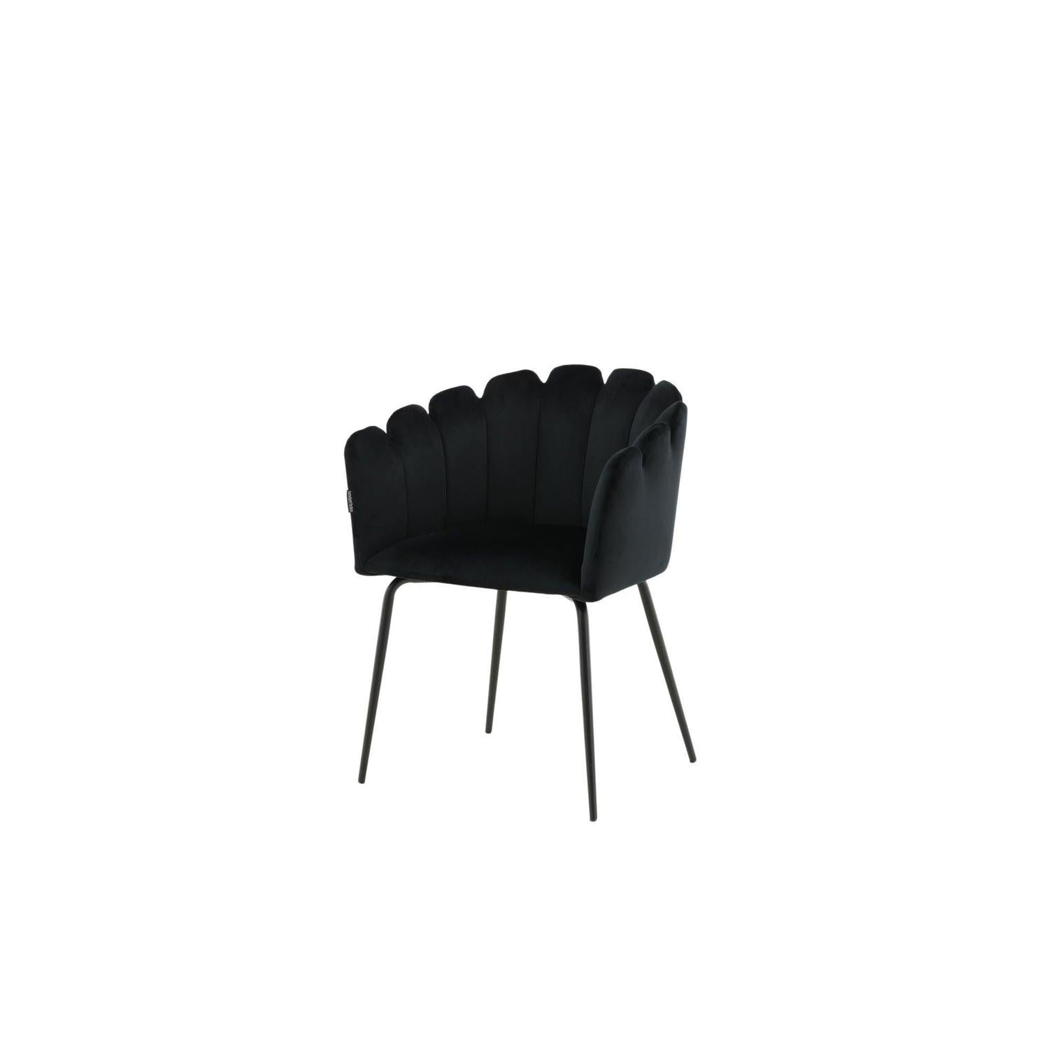 Armlehnenstuhl Limhamn aus Samt - Schwarz-Armlehnenstuhl-Furniture Fashion-le canapé
