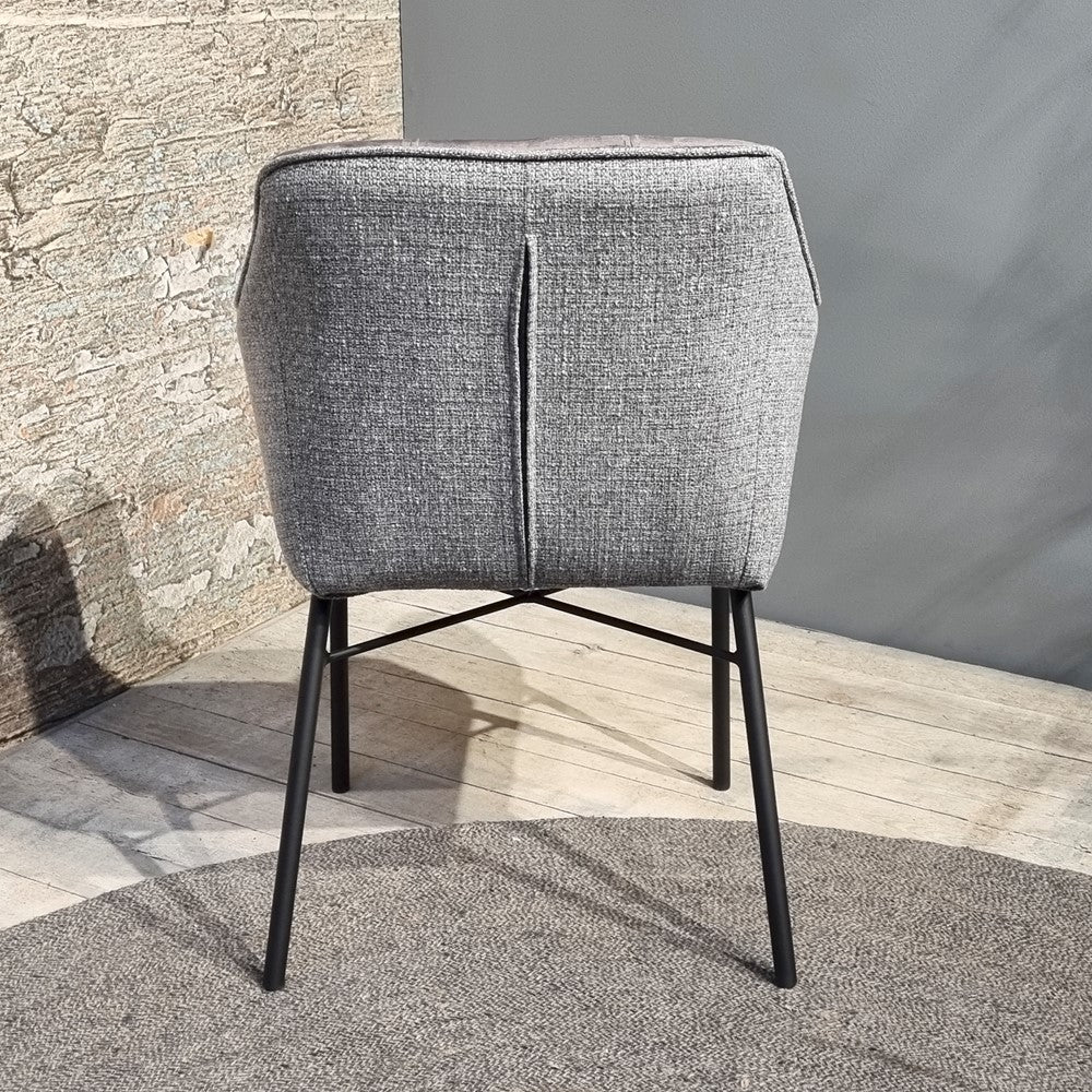 Armlehnenstuhl Malaga aus Velours - Anthrazit-Armlehnenstühle-Benoa-le canapé