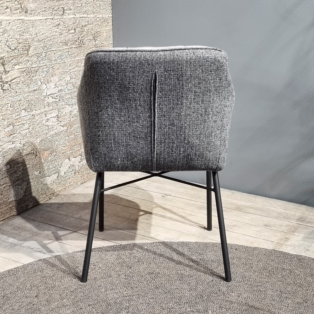 Armlehnenstuhl Malaga aus Velours - Grau-Armlehnenstühle-Benoa-le canapé