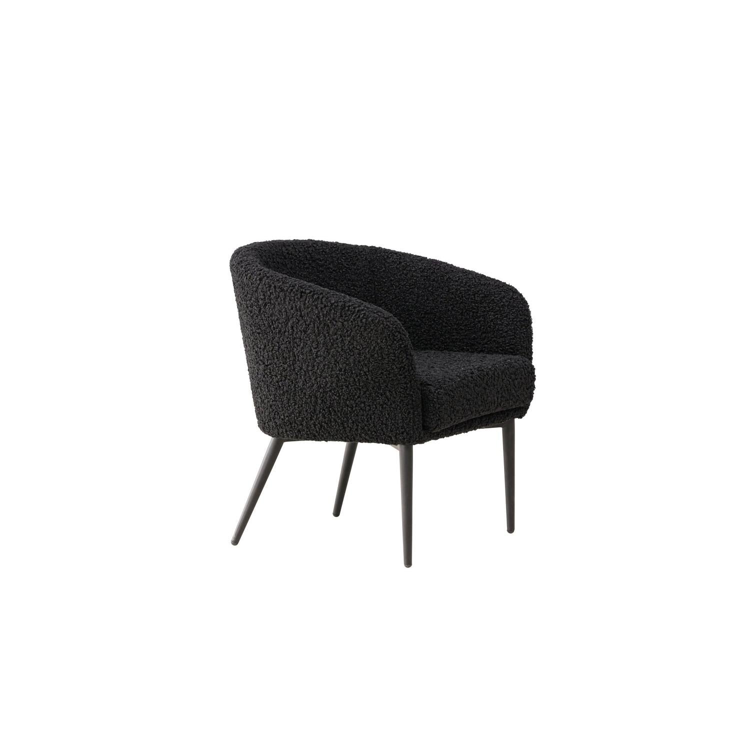 Sessel Fluffy aus Teddy Bouclé - Schwarz-Sessel-Venture Home-le canapé