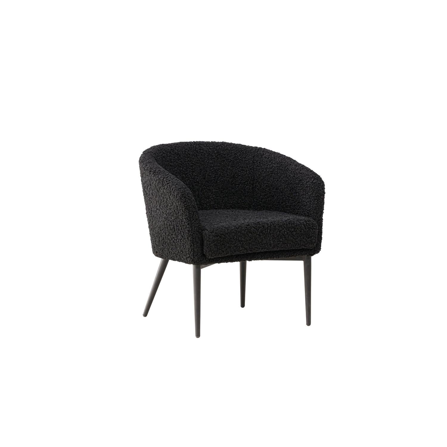 Sessel Fluffy aus Teddy Bouclé - Schwarz-Sessel-Venture Home-le canapé