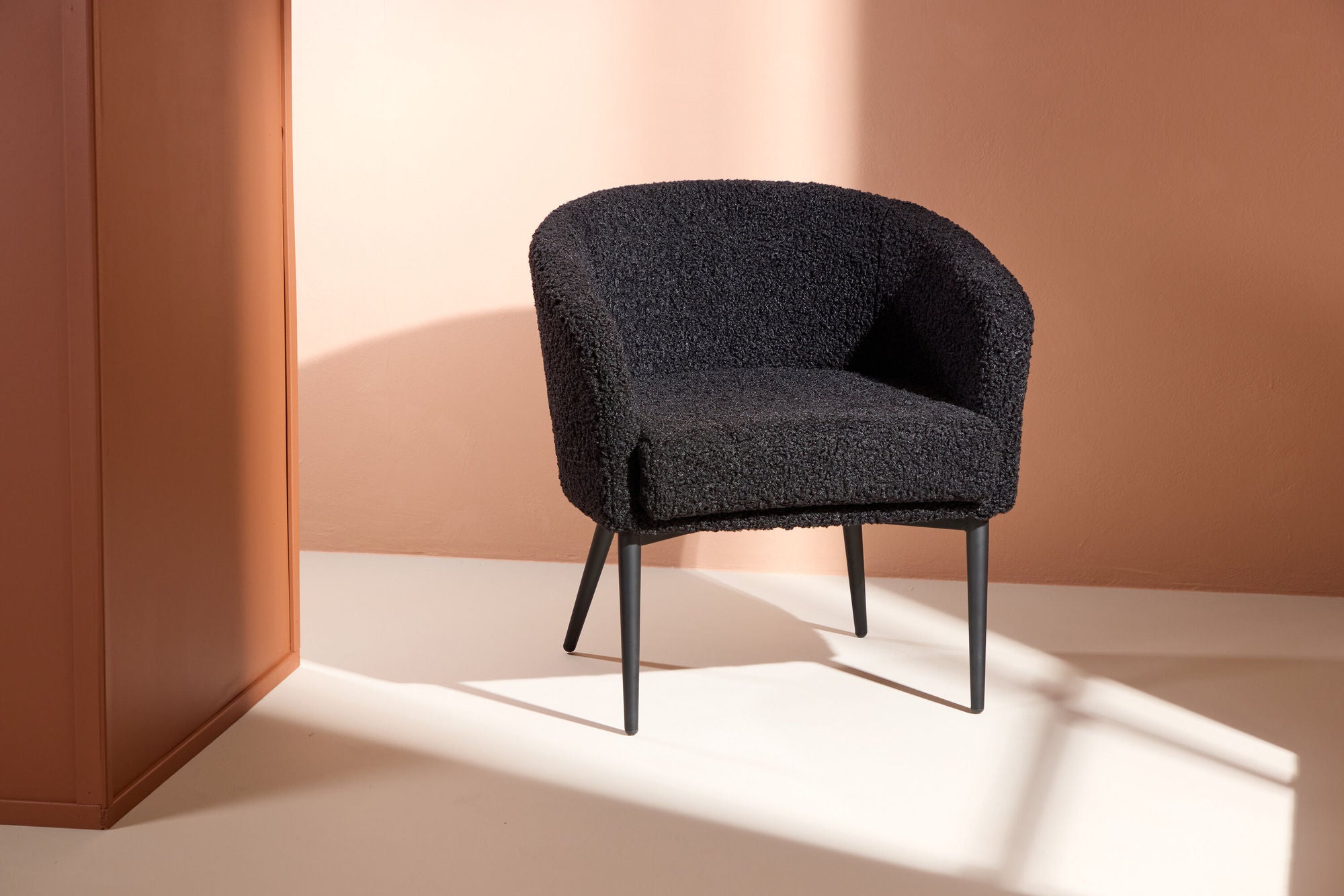 Sessel Fluffy aus Teddy Bouclé - Schwarz-Sessel-Venture Home-le canapé