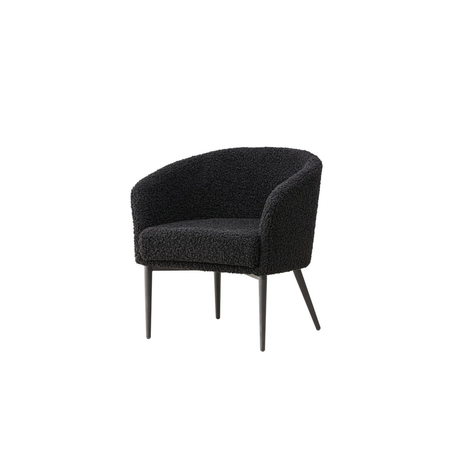 Sessel Fluffy aus Teddy Bouclé - Schwarz-Sessel-Venture Home-le canapé