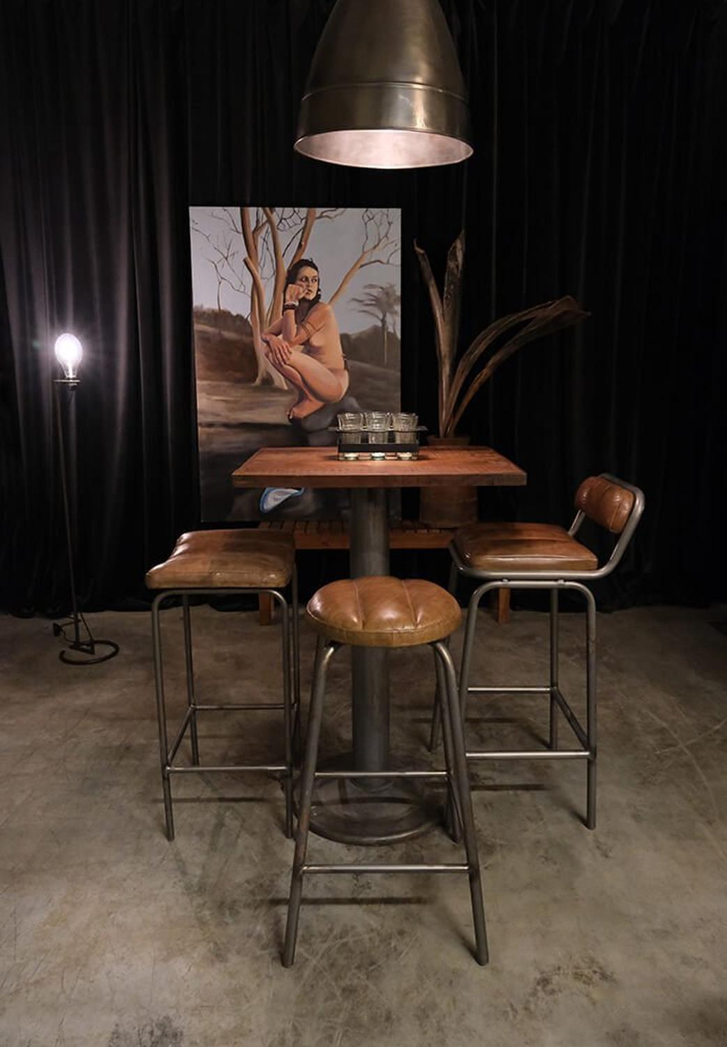 Barhocker Brooklyn mit Ledersitz - Braun-Trademark Living-le canapé