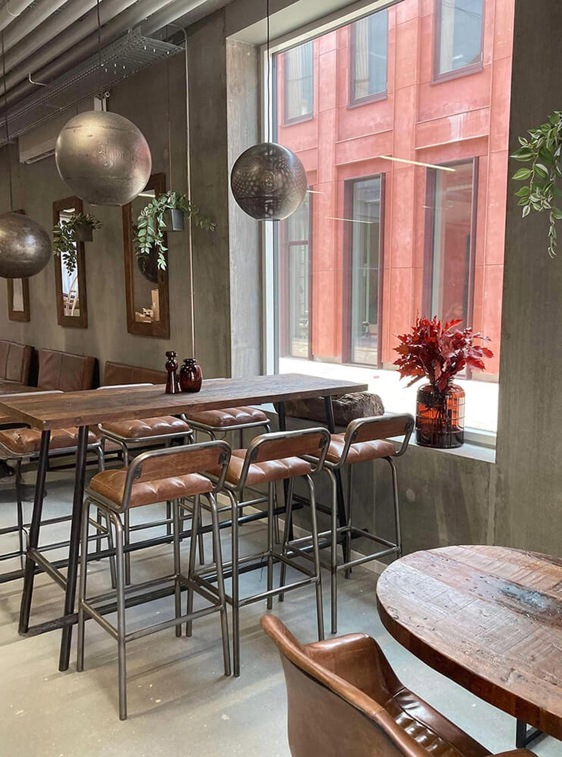 Barhocker Brooklyn mit Ledersitz - Braun-Trademark Living-le canapé
