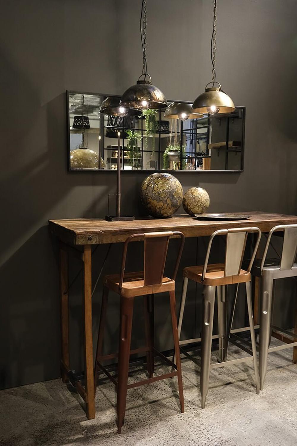 Barhocker Copenhagen aus Eisen mit Ledersitz- Braun-Barhocker-Trademark Living-le canapé