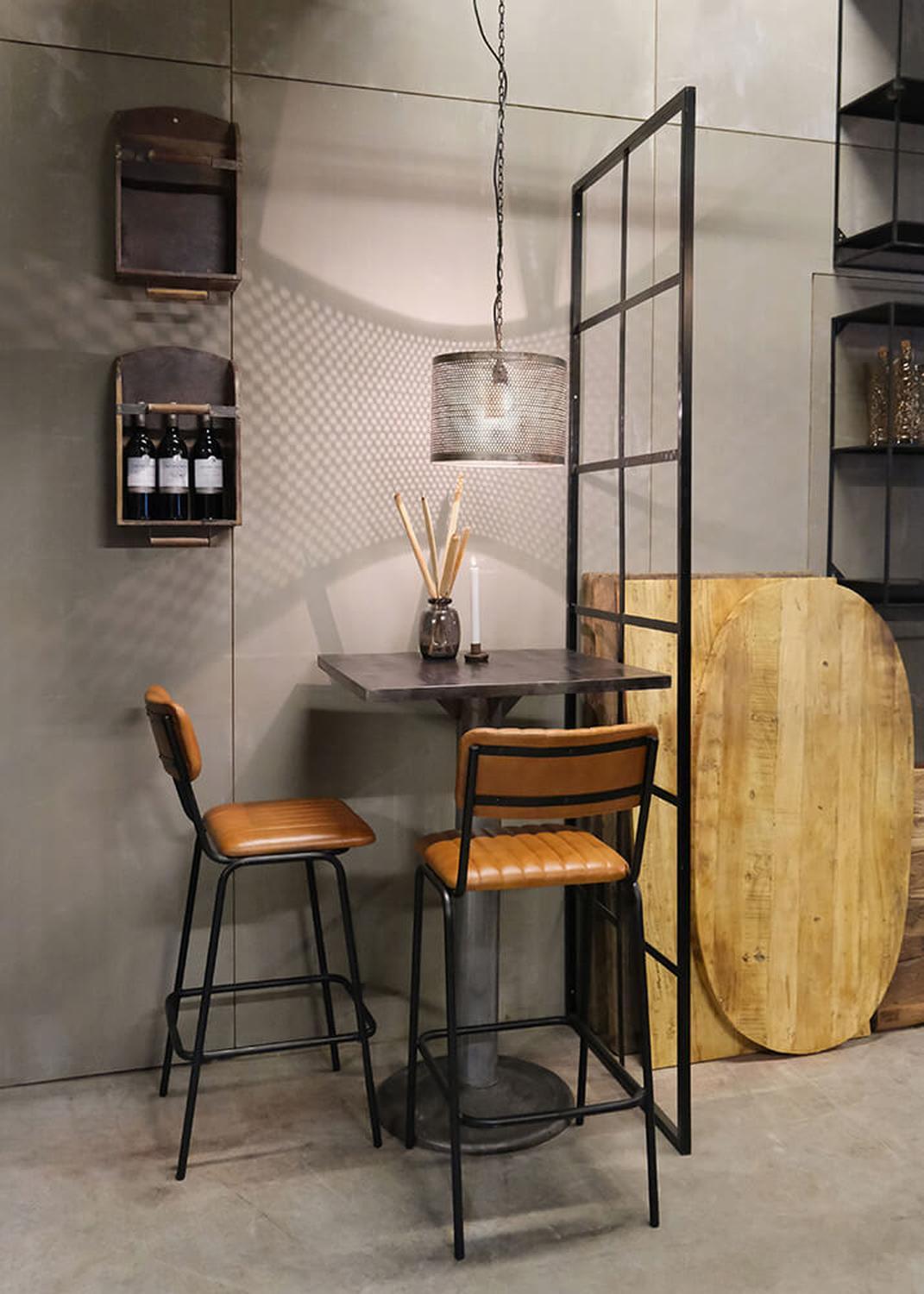 Barhocker Diner mit gestepptem Leder - Braun-Barhocker-Trademark Living-le canapé