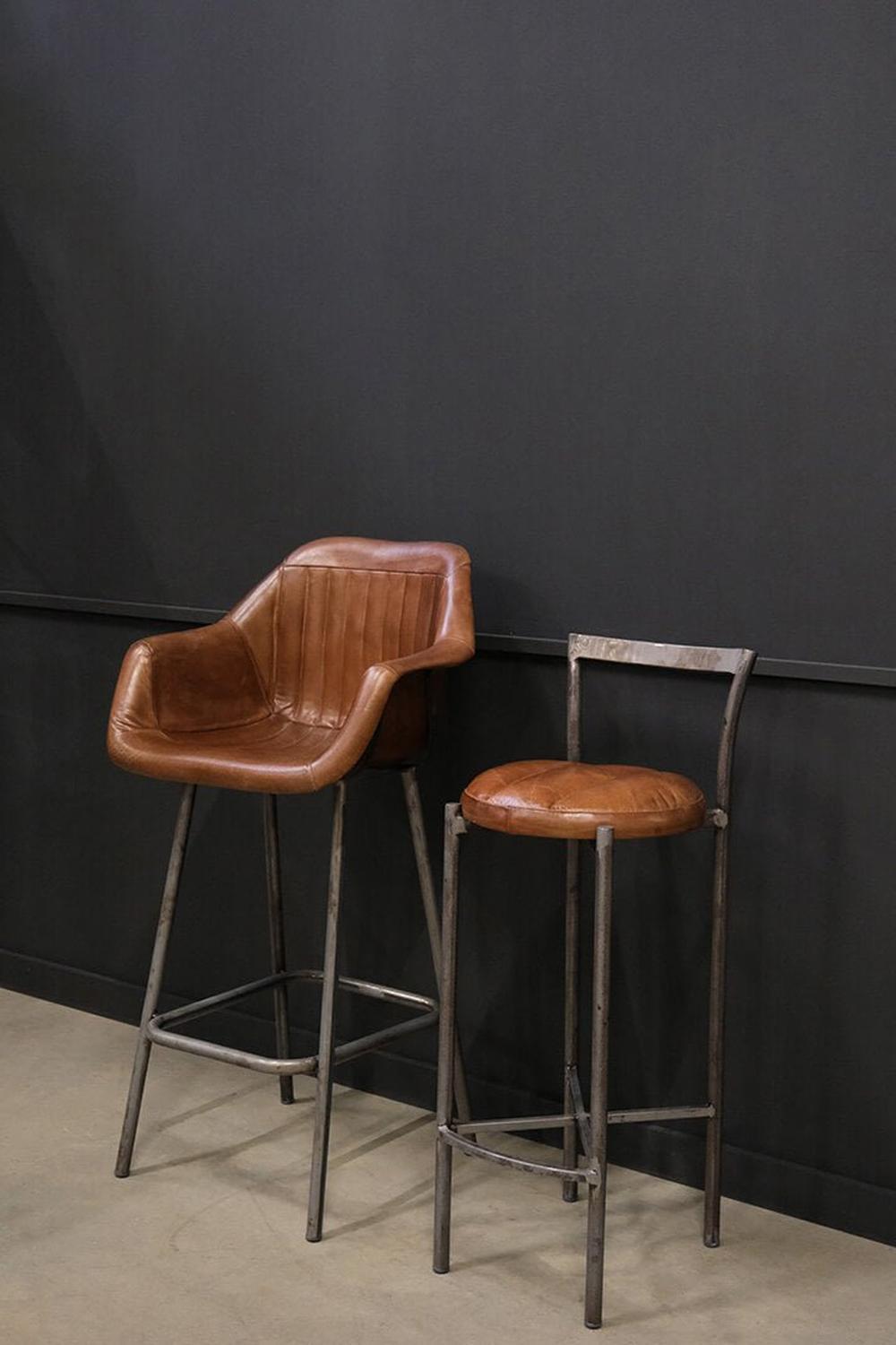 Barhocker Icon aus Leder - Braun-Barhocker-Trademark Living-le canapé