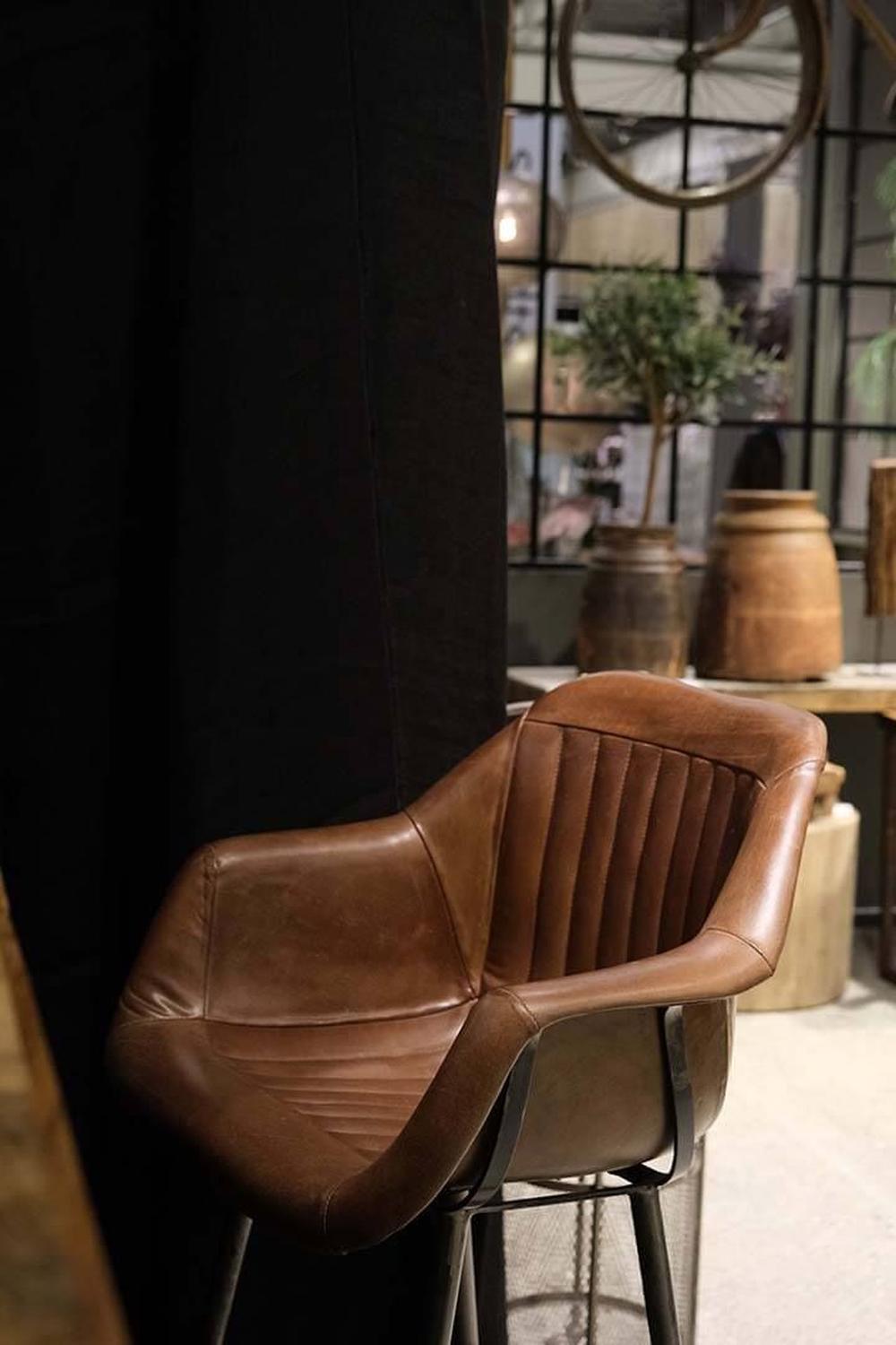Barhocker Icon aus Leder - Braun-Barhocker-Trademark Living-le canapé