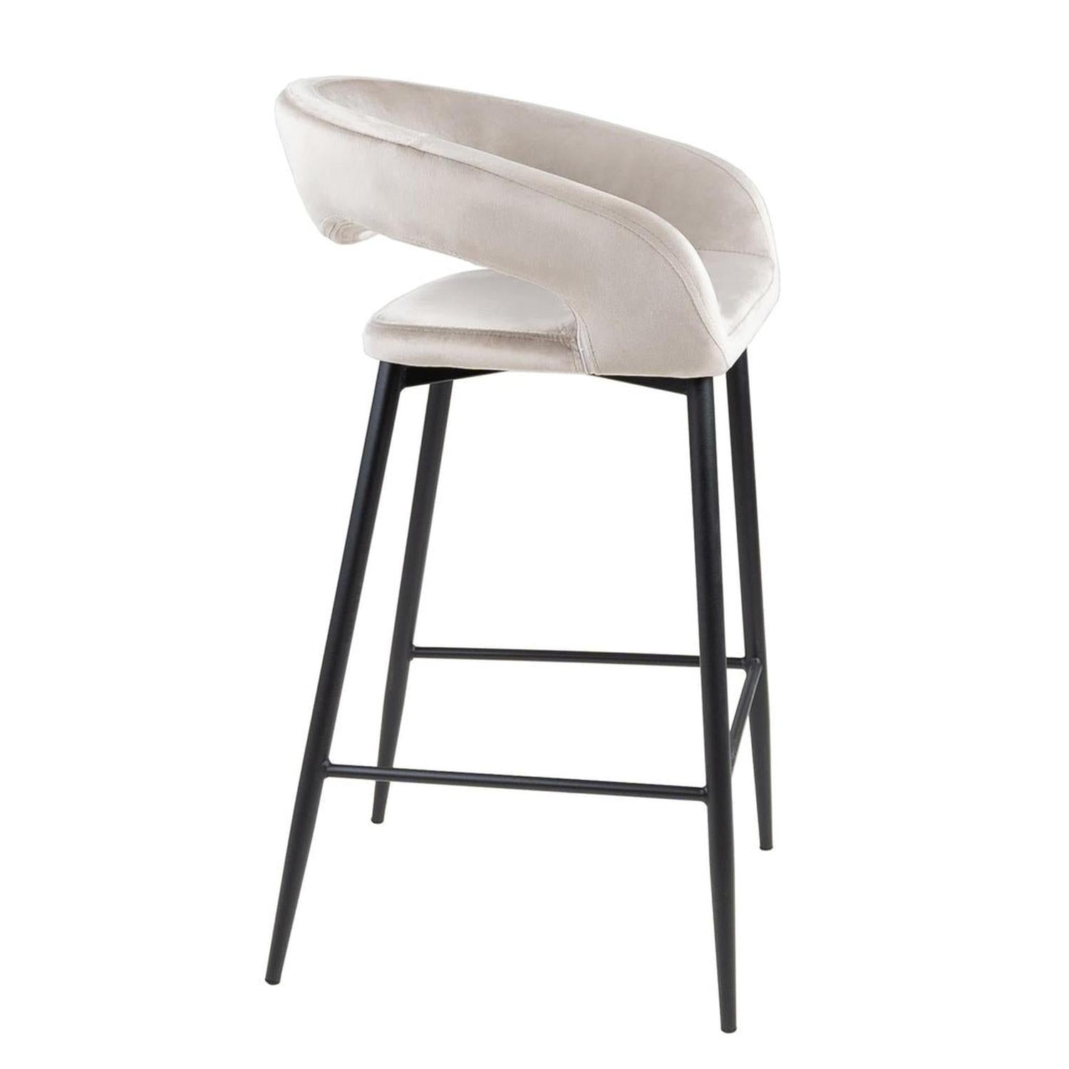 Barhocker Lenn aus Samt - Champagner-Barhocker-Kick Collection-le canapé