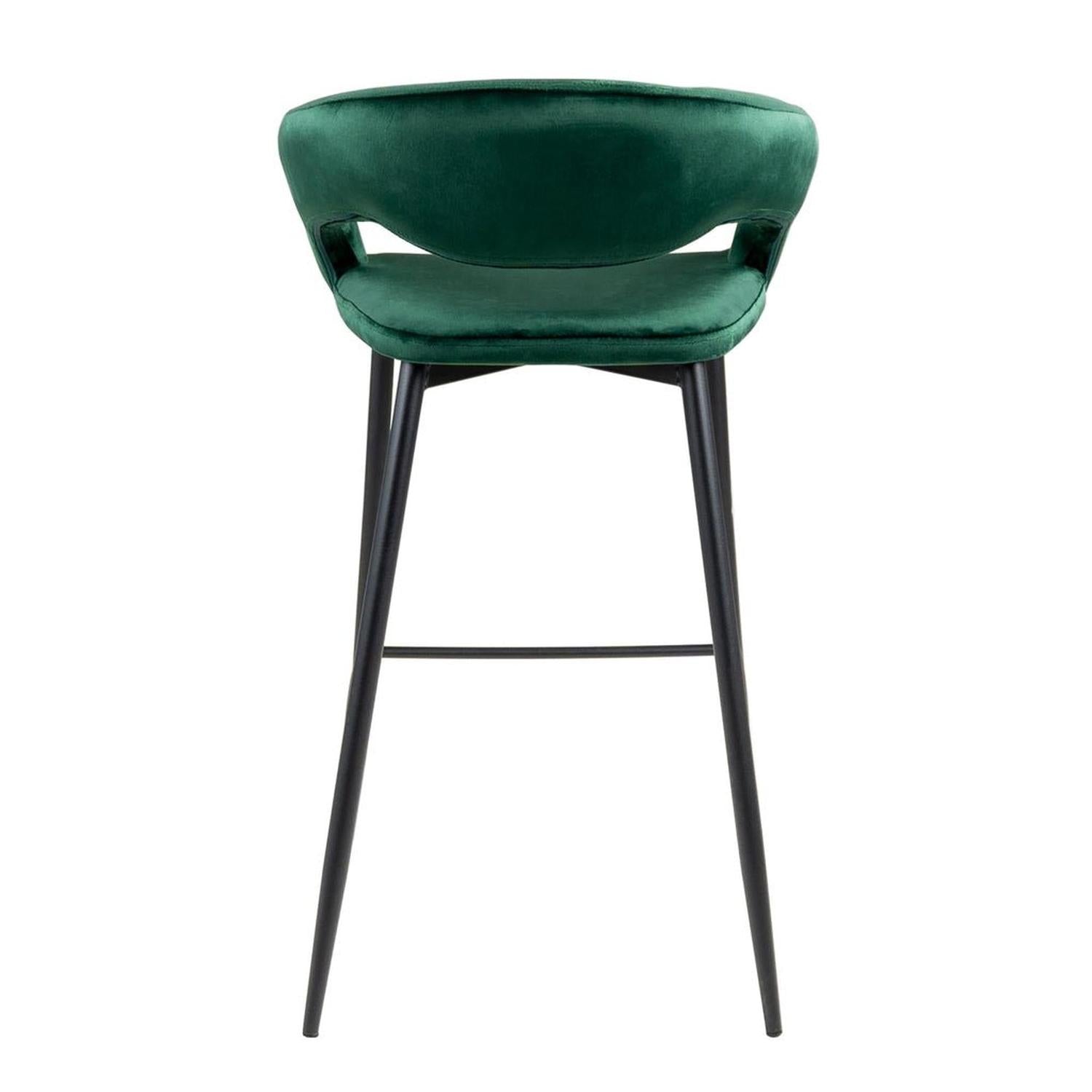 Barhocker Lenn aus Samt - Dunkelgrün-Barhocker-Kick Collection-le canapé