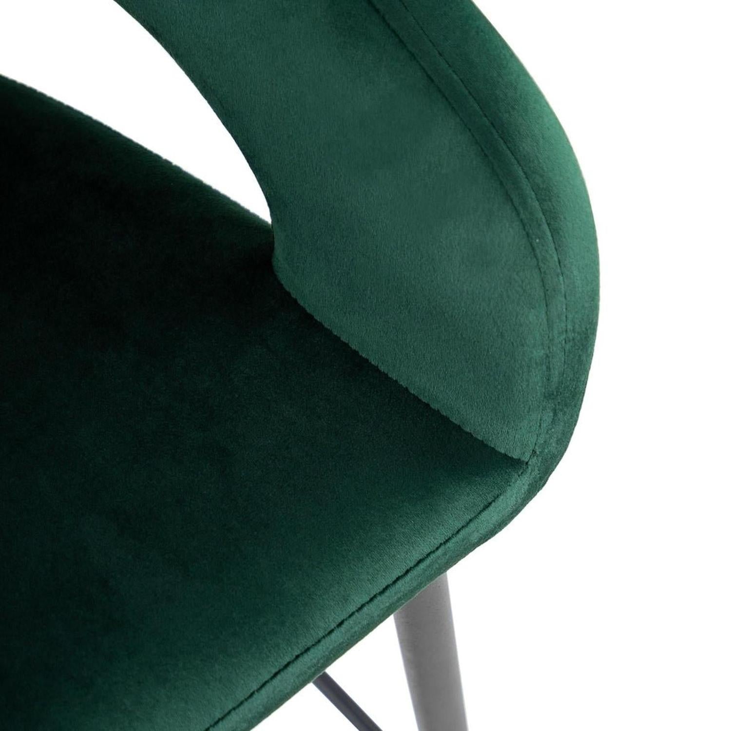 Barhocker Lenn aus Samt - Dunkelgrün-Barhocker-Kick Collection-le canapé
