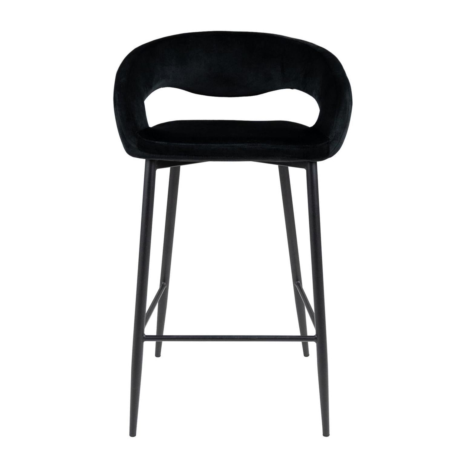 Barhocker Lenn aus Samt - Schwarz-Barhocker-Kick Collection-le canapé