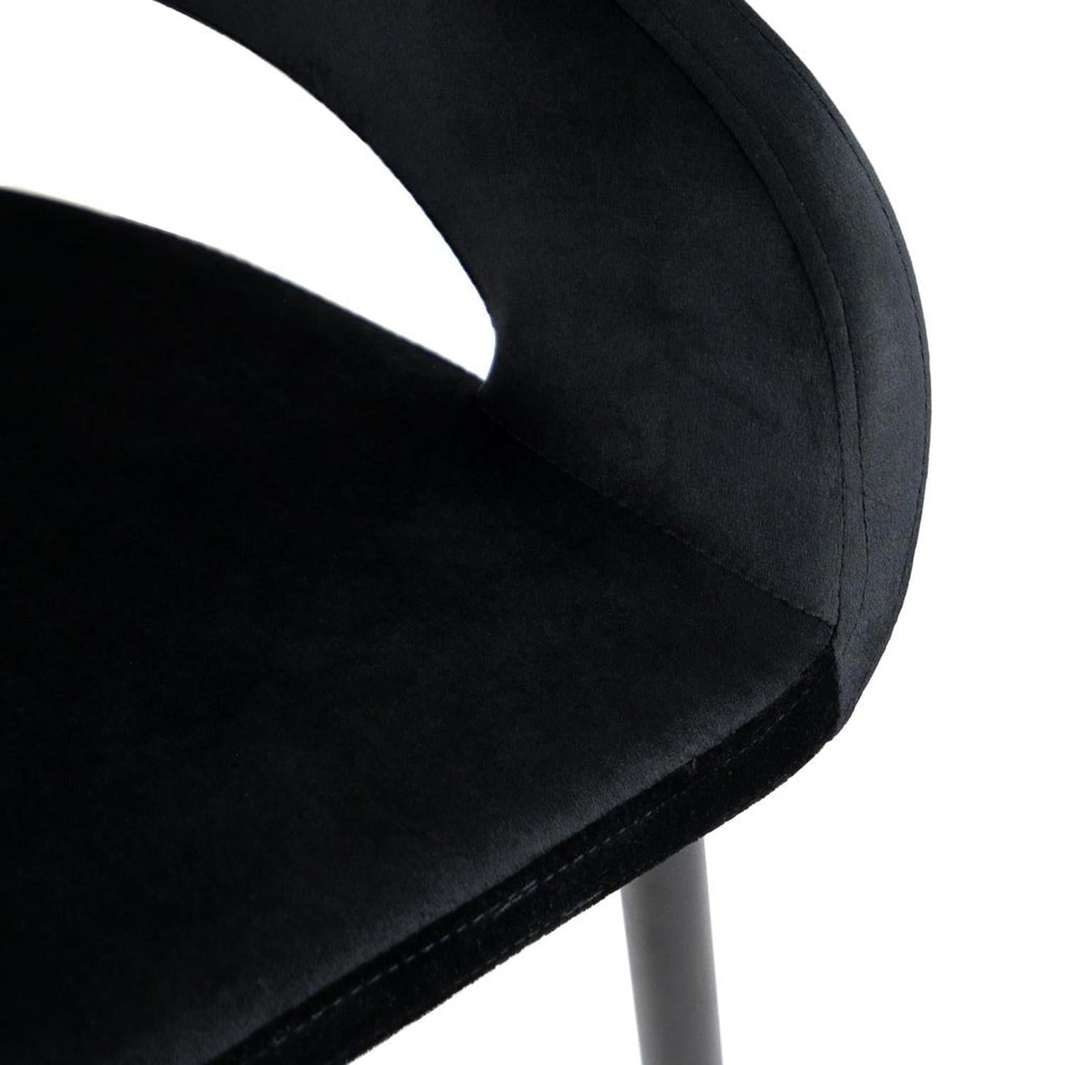 Barhocker Lenn aus Samt - Schwarz-Barhocker-Kick Collection-le canapé