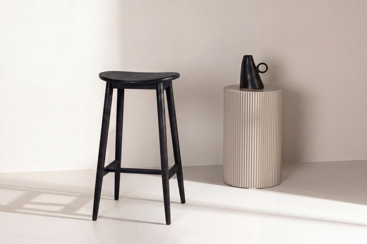Barhocker Orust aus Massivholz - Schwarz-Barhocker-Venture Home-le canapé