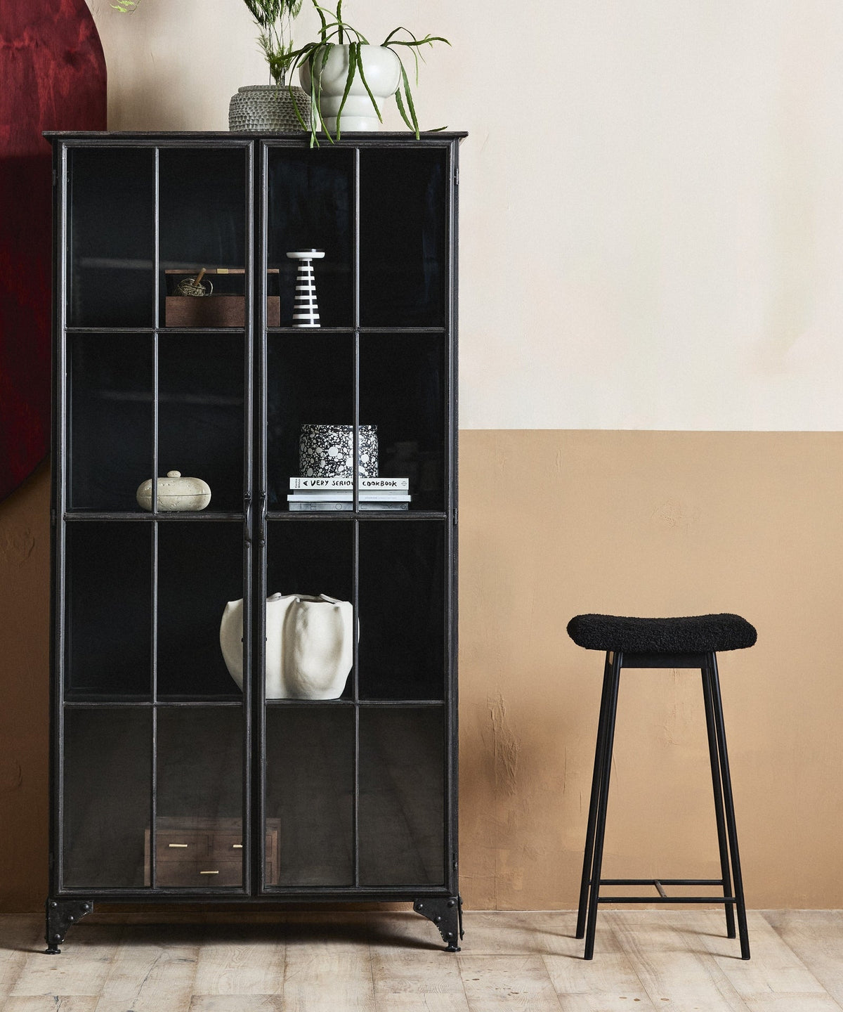 Barhocker Zala aus Metall gepolstert - Schwarz-Barhocker-Nordal A/S-le canapé