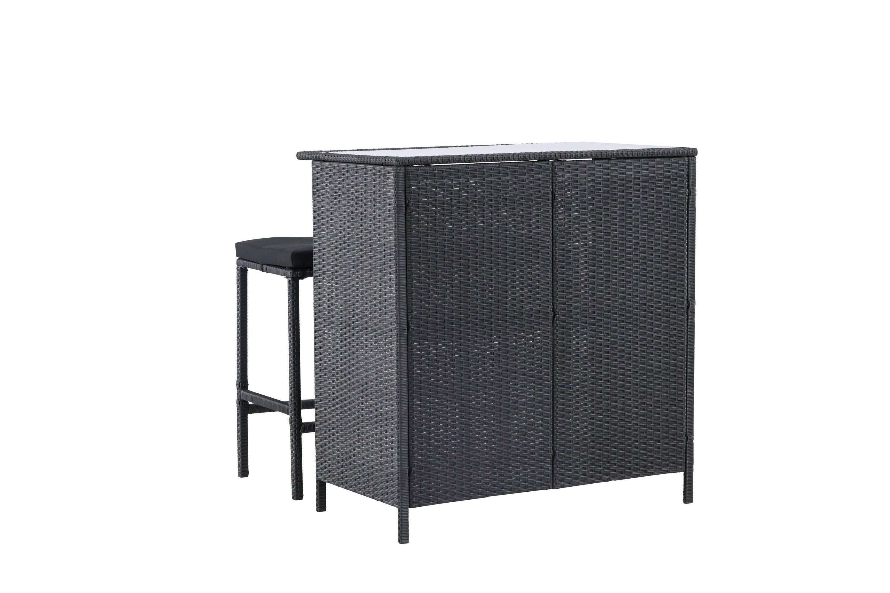 Barset Knock aus Polyrattan - Schwarz-Loungesets-Venture Home-le canapé