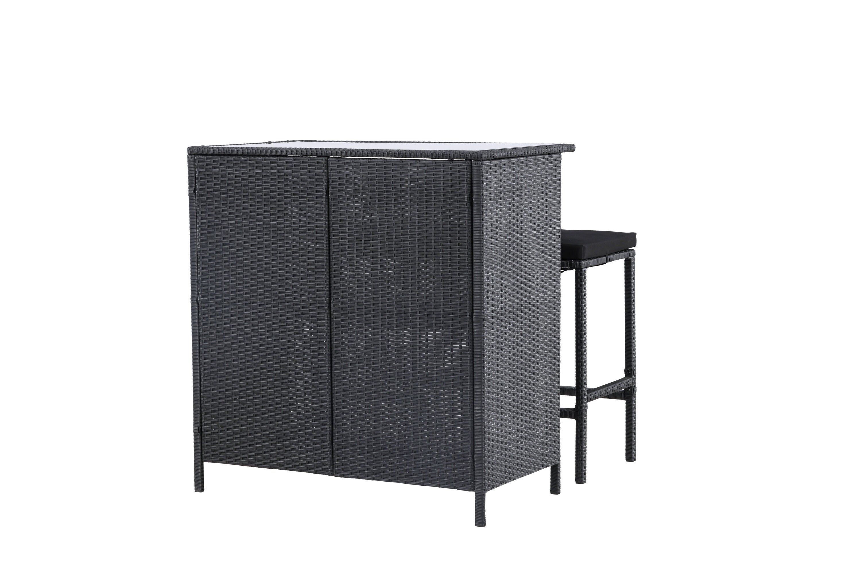 Barset Knock aus Polyrattan - Schwarz-Loungesets-Venture Home-le canapé