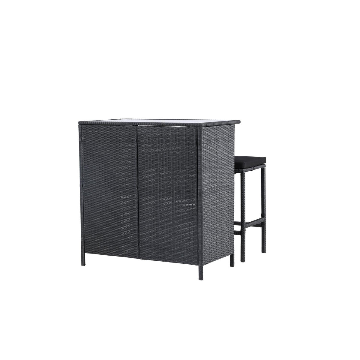 Barset Knock aus Polyrattan - Schwarz-Loungesets-Venture Home-le canapé