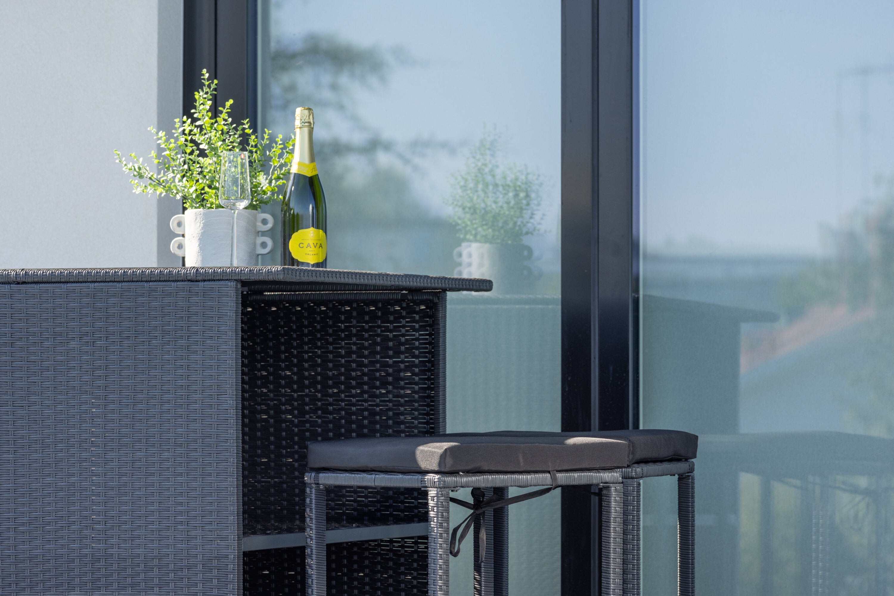 Barset Knock aus Polyrattan - Schwarz-Loungesets-Venture Home-le canapé