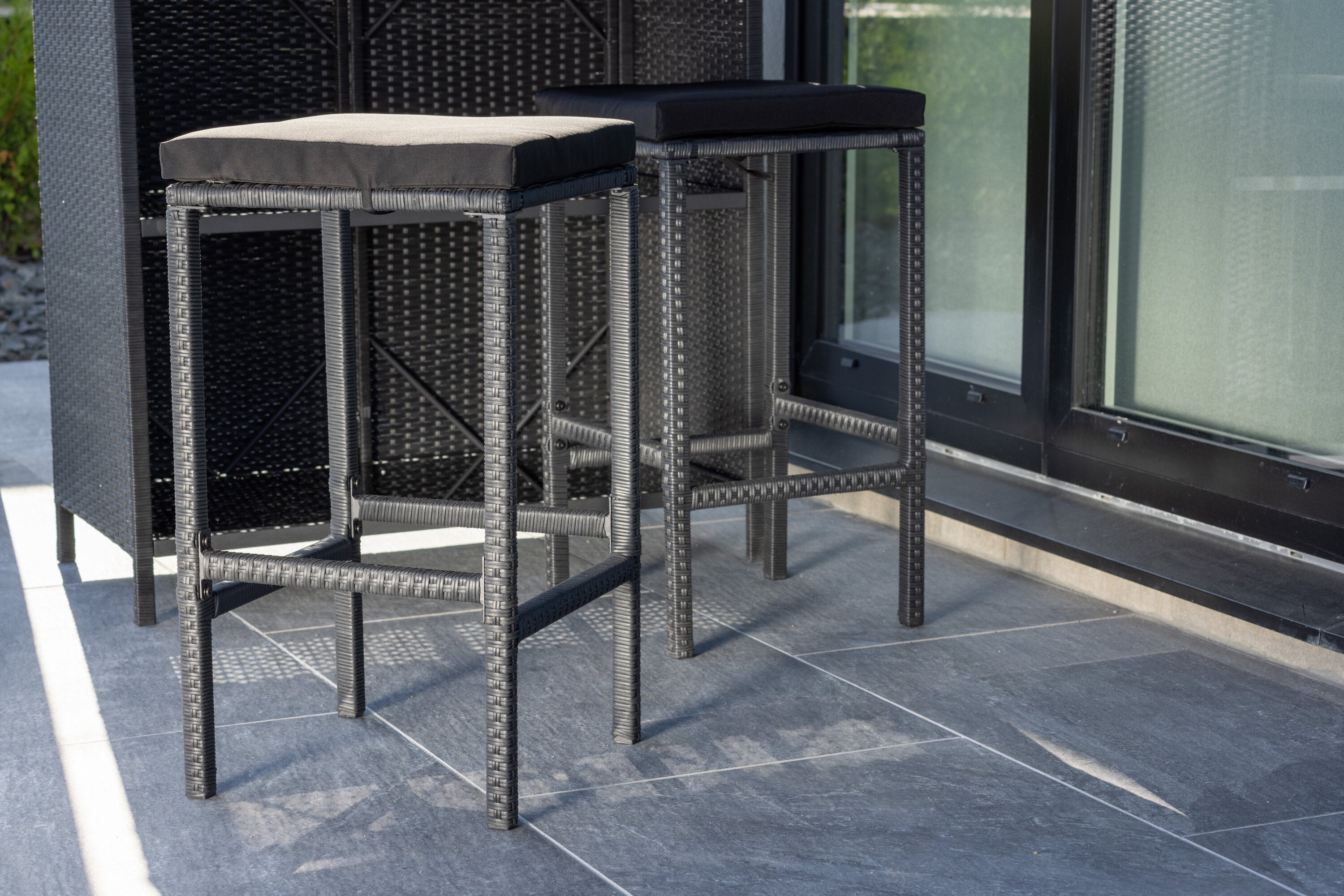 Barset Knock aus Polyrattan - Schwarz-Loungesets-Venture Home-le canapé