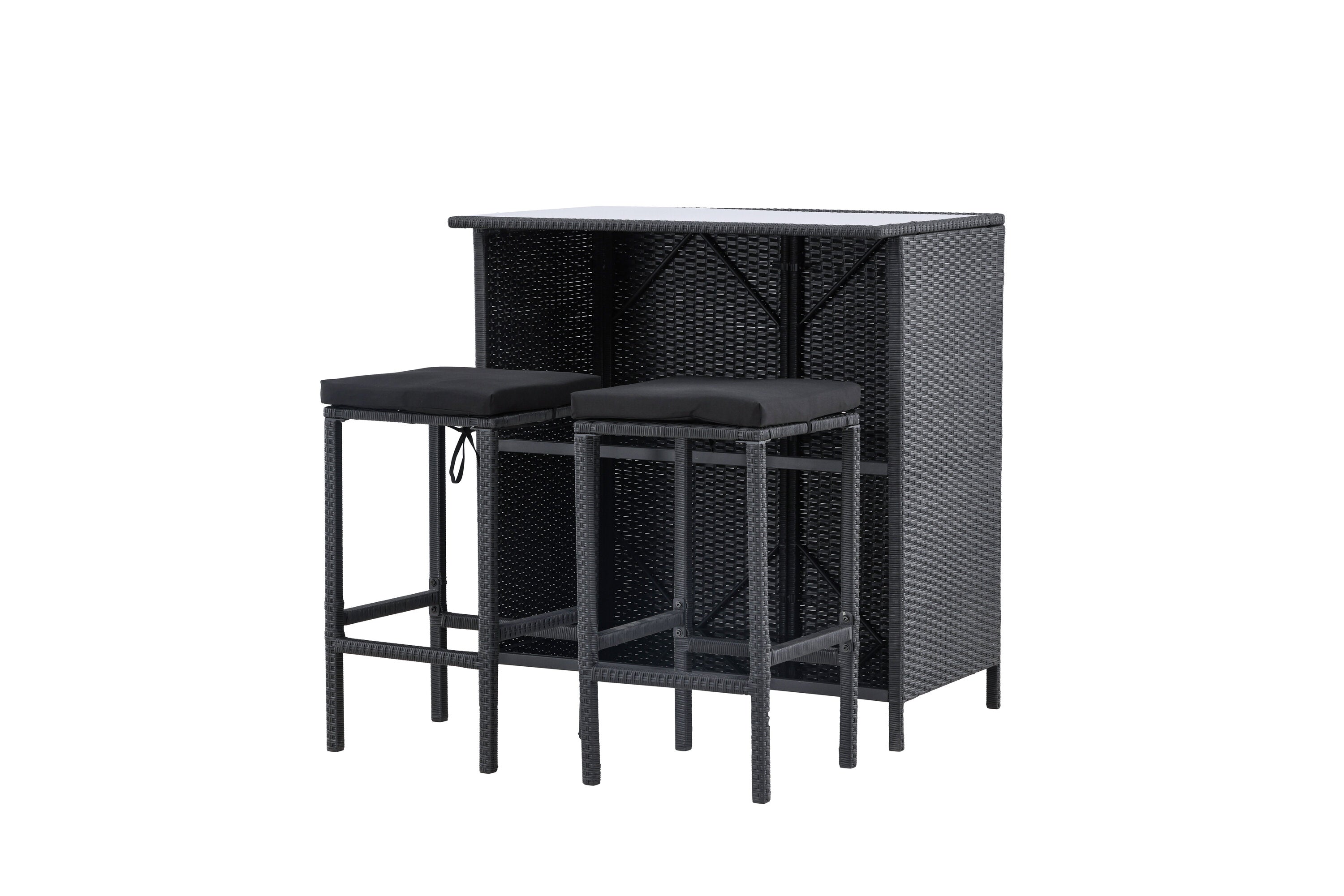 Barset Knock aus Polyrattan - Schwarz-Loungesets-Venture Home-le canapé