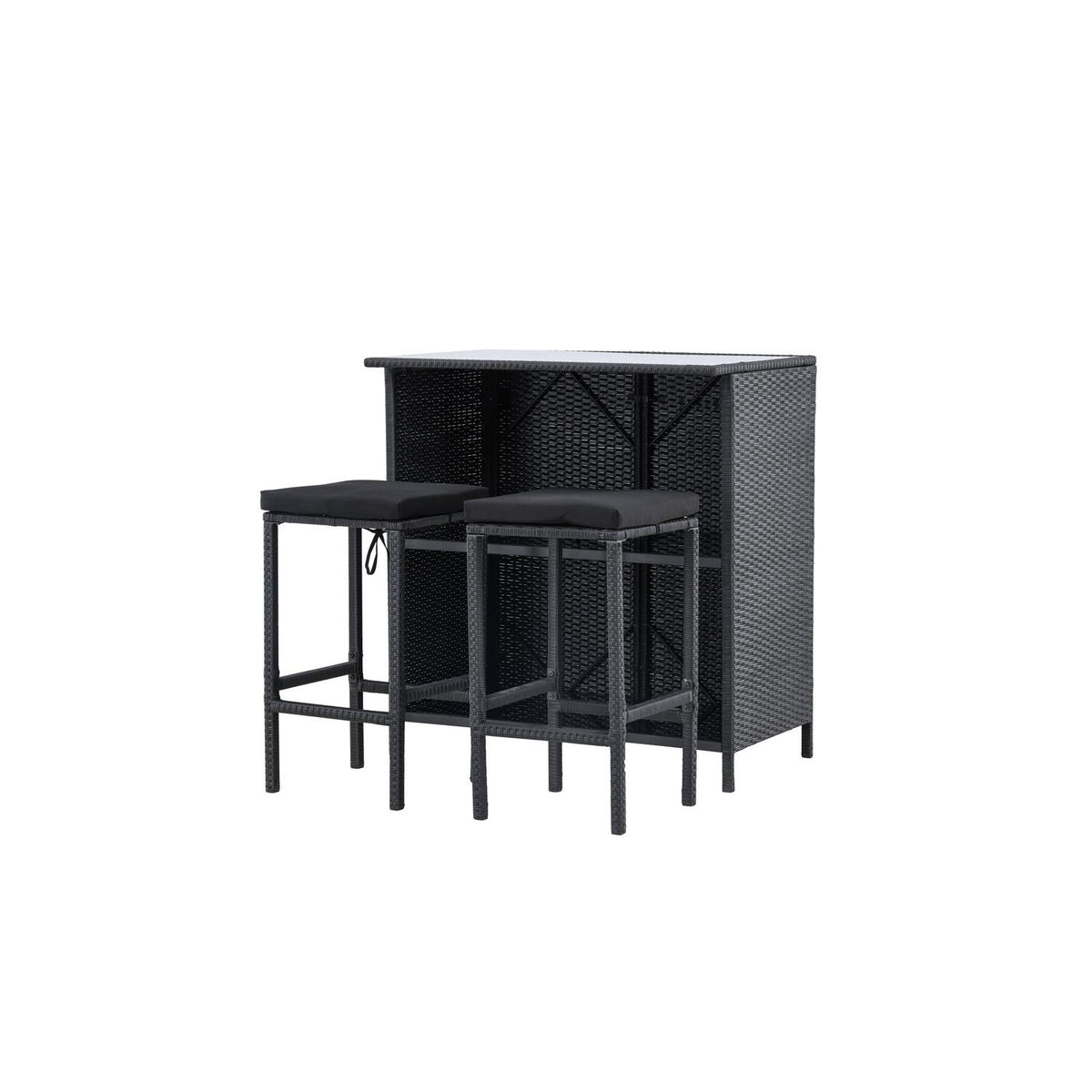 Barset Knock aus Polyrattan - Schwarz-Loungesets-Venture Home-le canapé