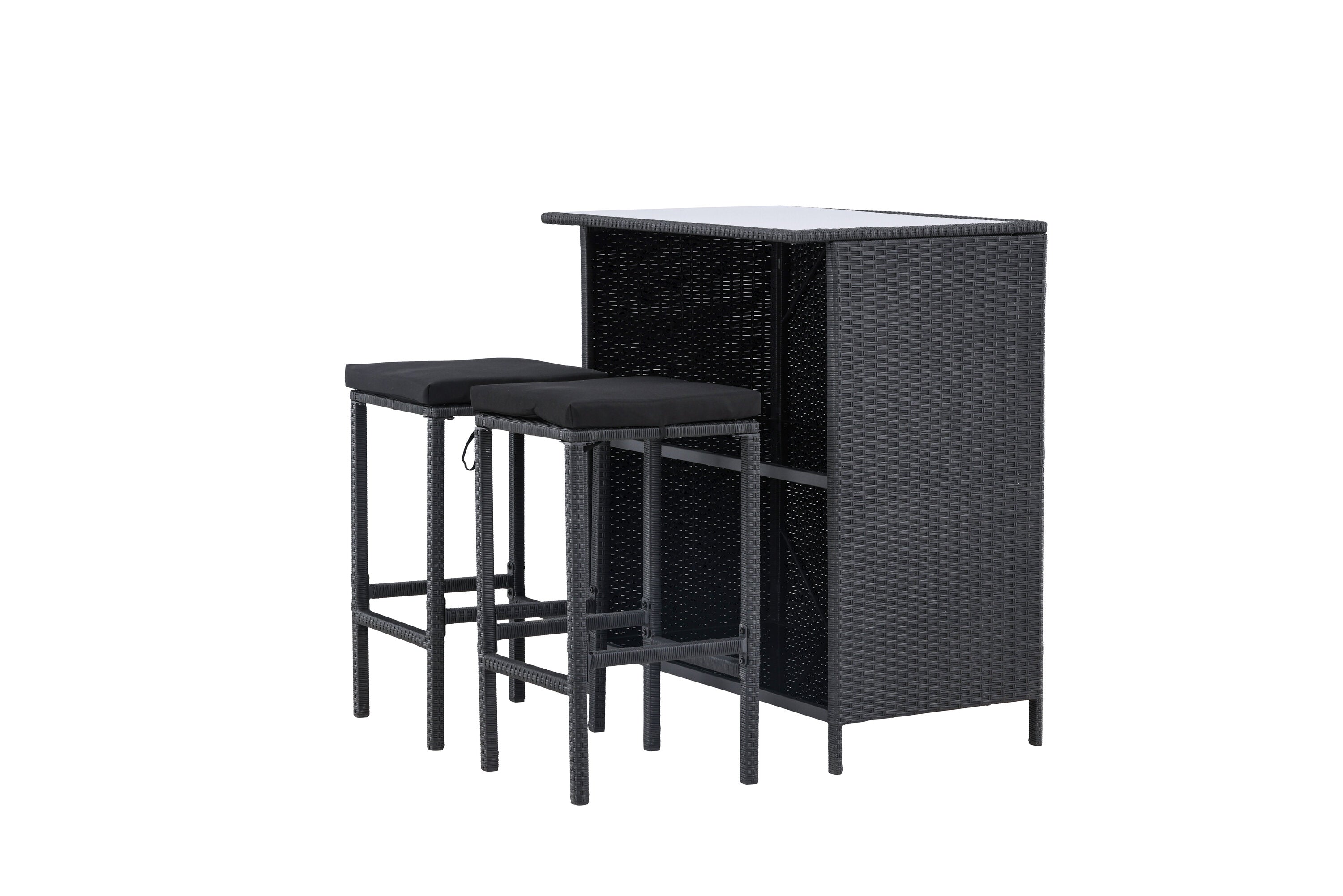 Barset Knock aus Polyrattan - Schwarz-Loungesets-Venture Home-le canapé