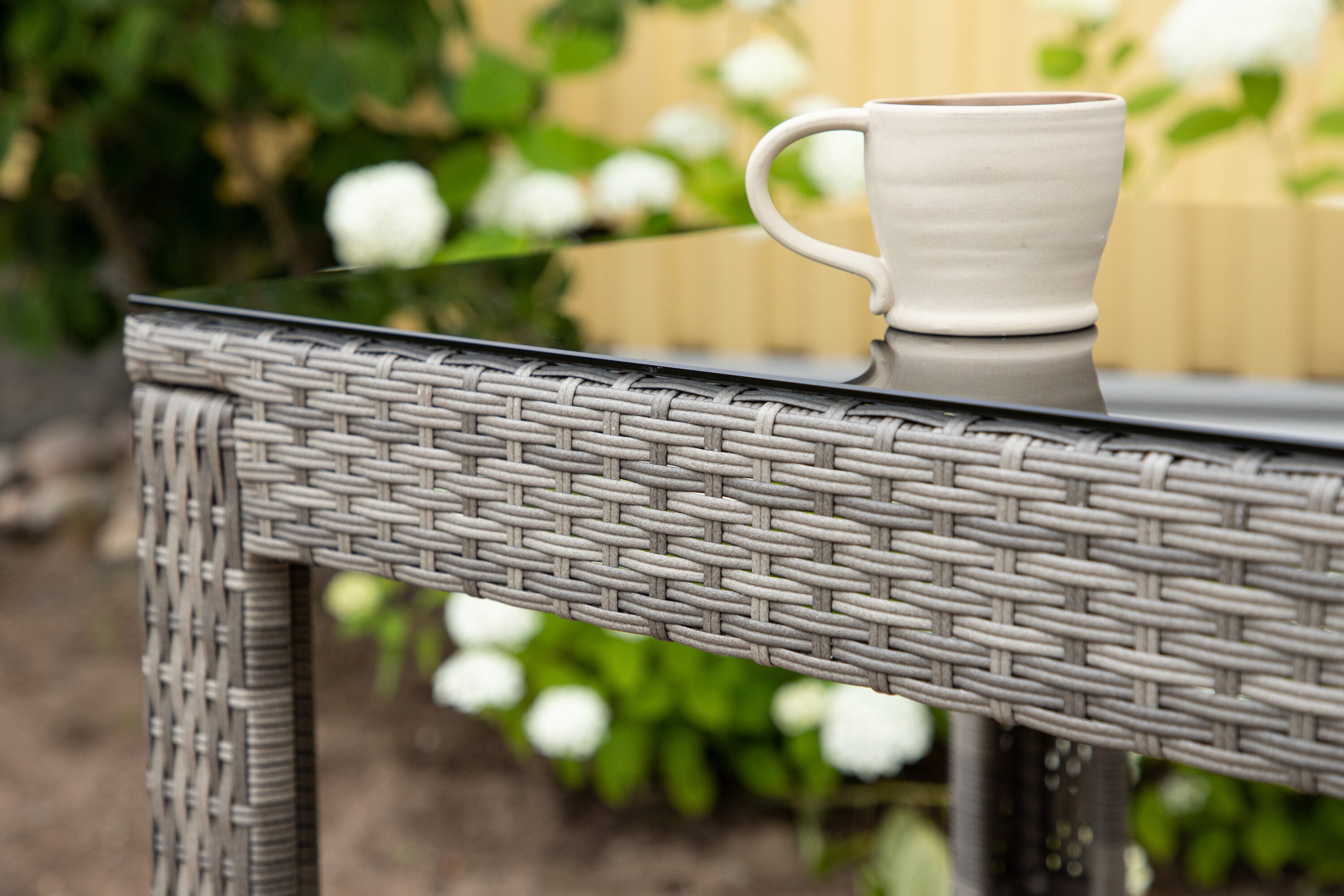 Bartisch Alo 100cm aus Polyrattan - Grau-Esstische Outdoor-Venture Home-le canapé
