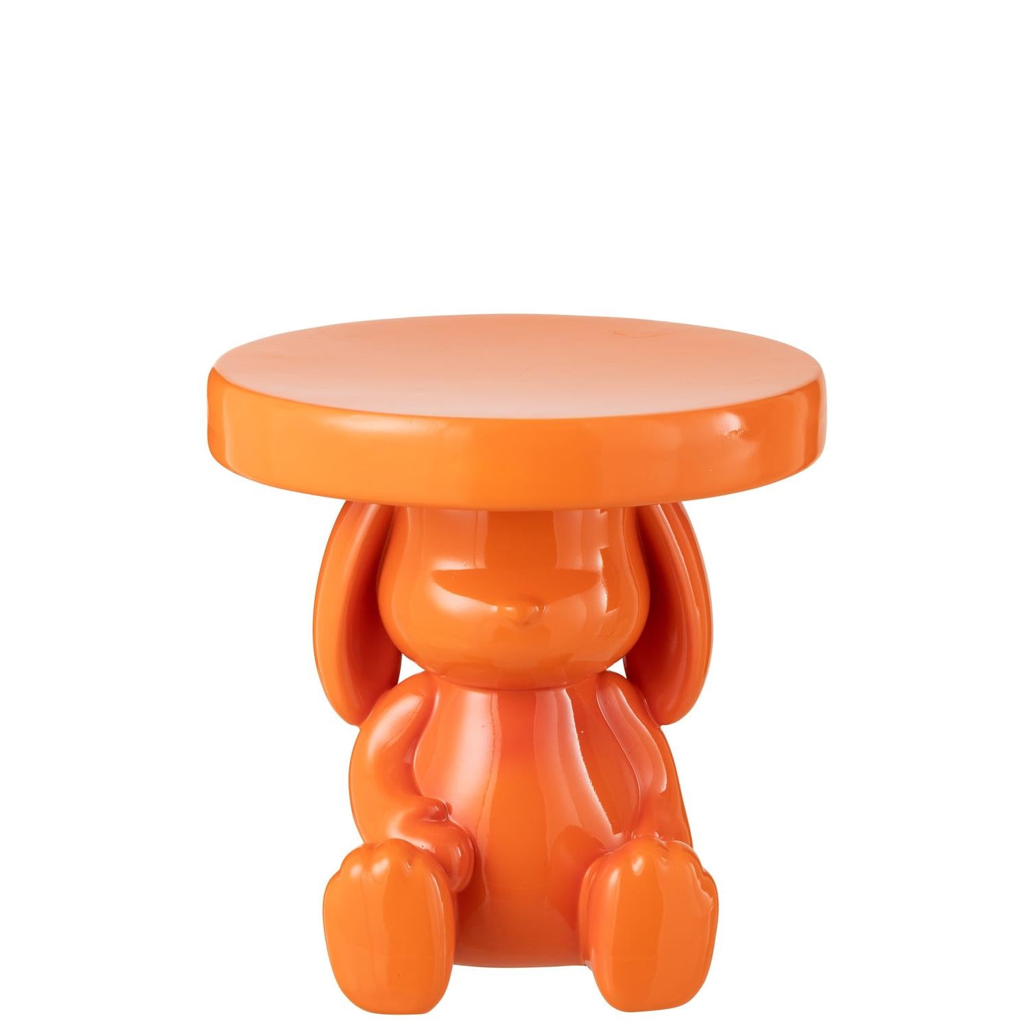 Beistelltisch Bär aus Polyresin Ø35cm - Orange-Beistelltische-J-Line-le canapé