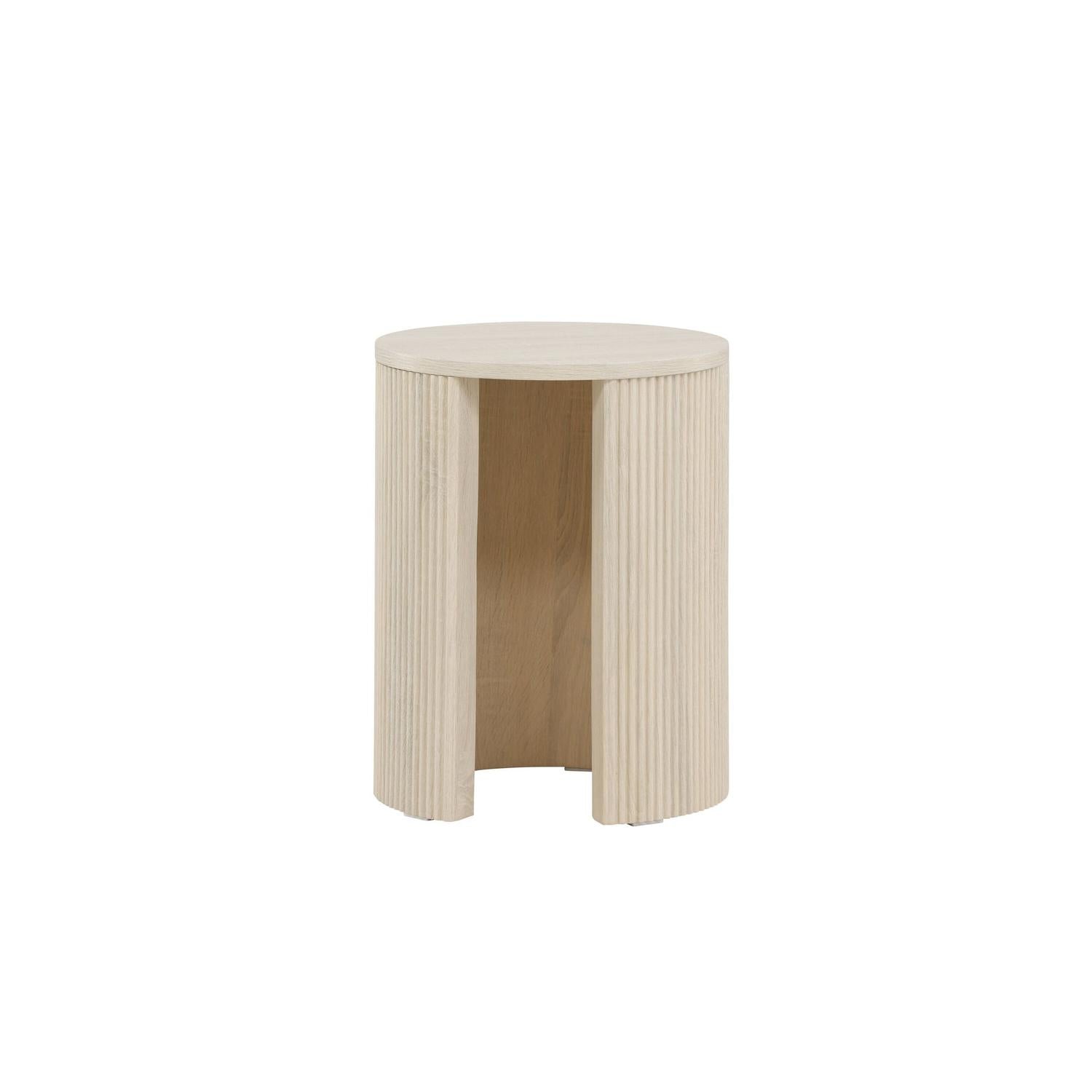 Beistelltisch Bristol Ø40cm - Cremeweiß-Beistelltische-Venture Home-le canapé
