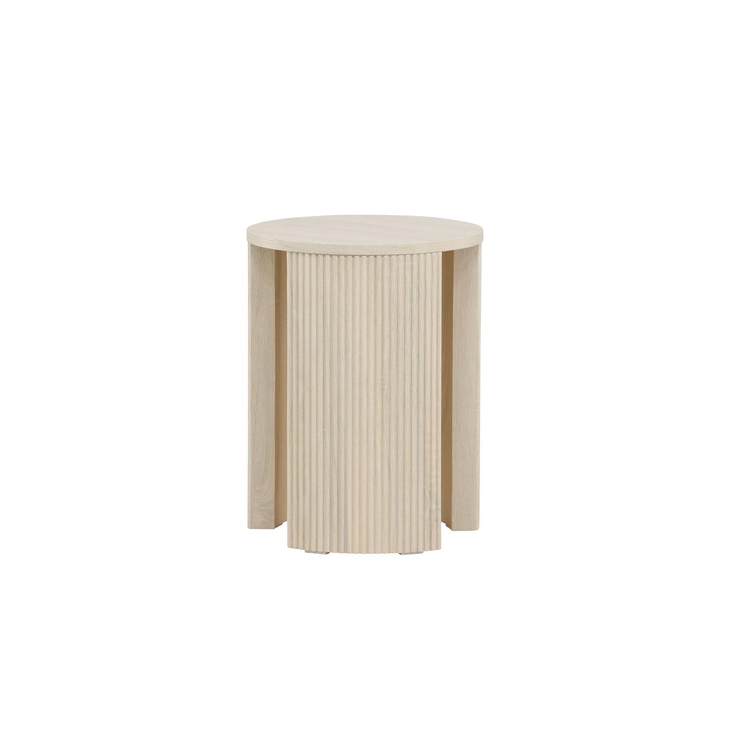 Beistelltisch Bristol Ø40cm - Cremeweiß-Beistelltische-Venture Home-le canapé