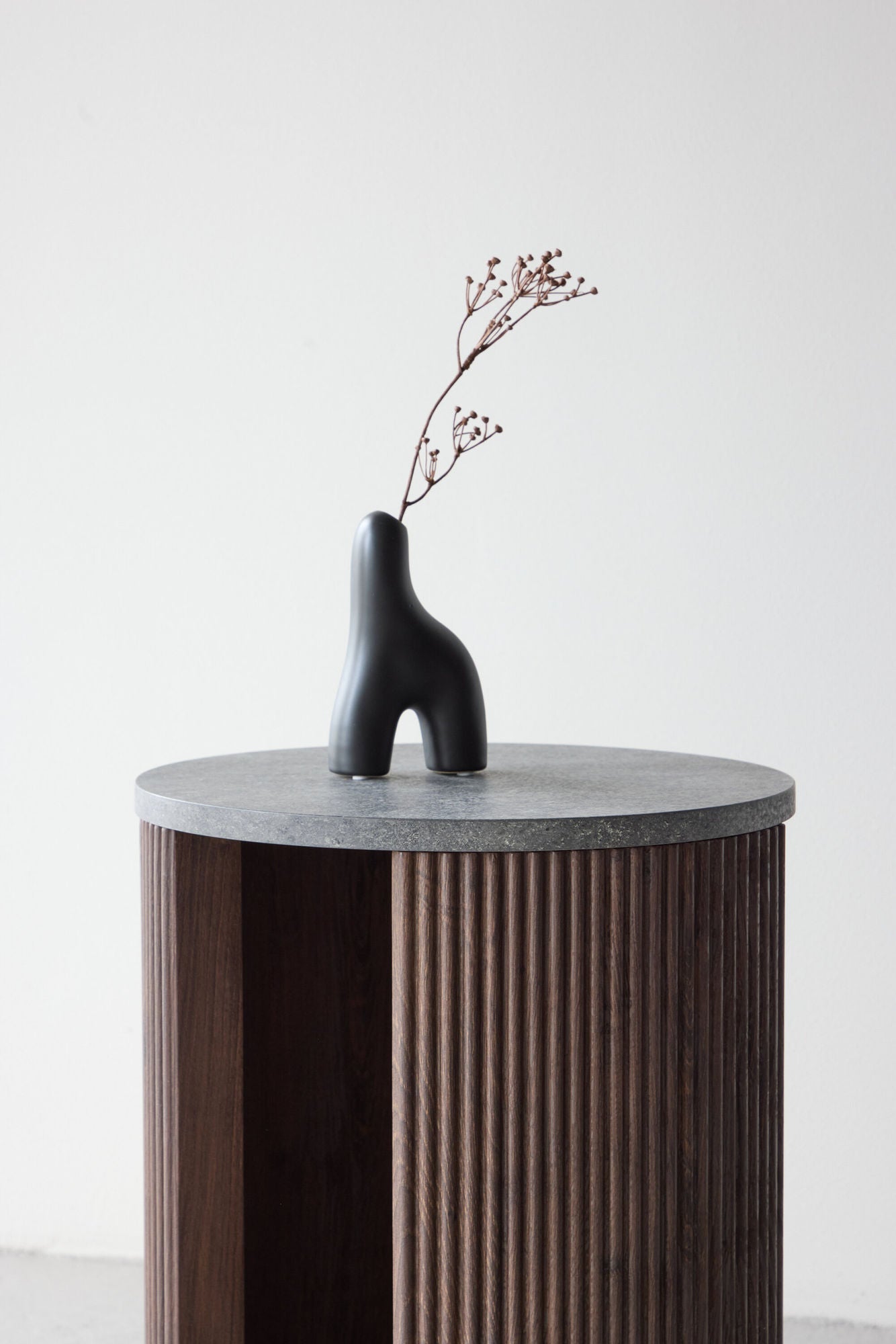 Beistelltisch Bristol Ø40cm - Mokka & Marmoroptik-Beistelltisch-Venture Home-le canapé