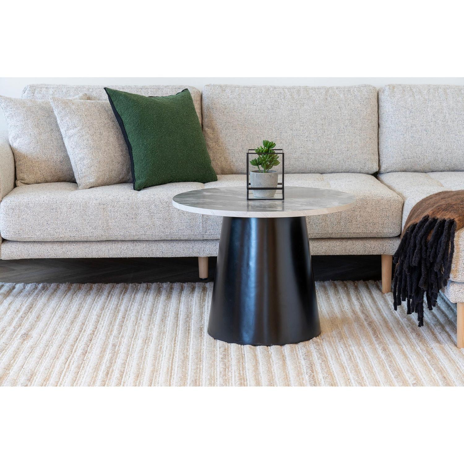Beistelltisch Brito Ø60cm in Marmoroptik - Schwarz-Beistelltische-House Nordic-le canapé