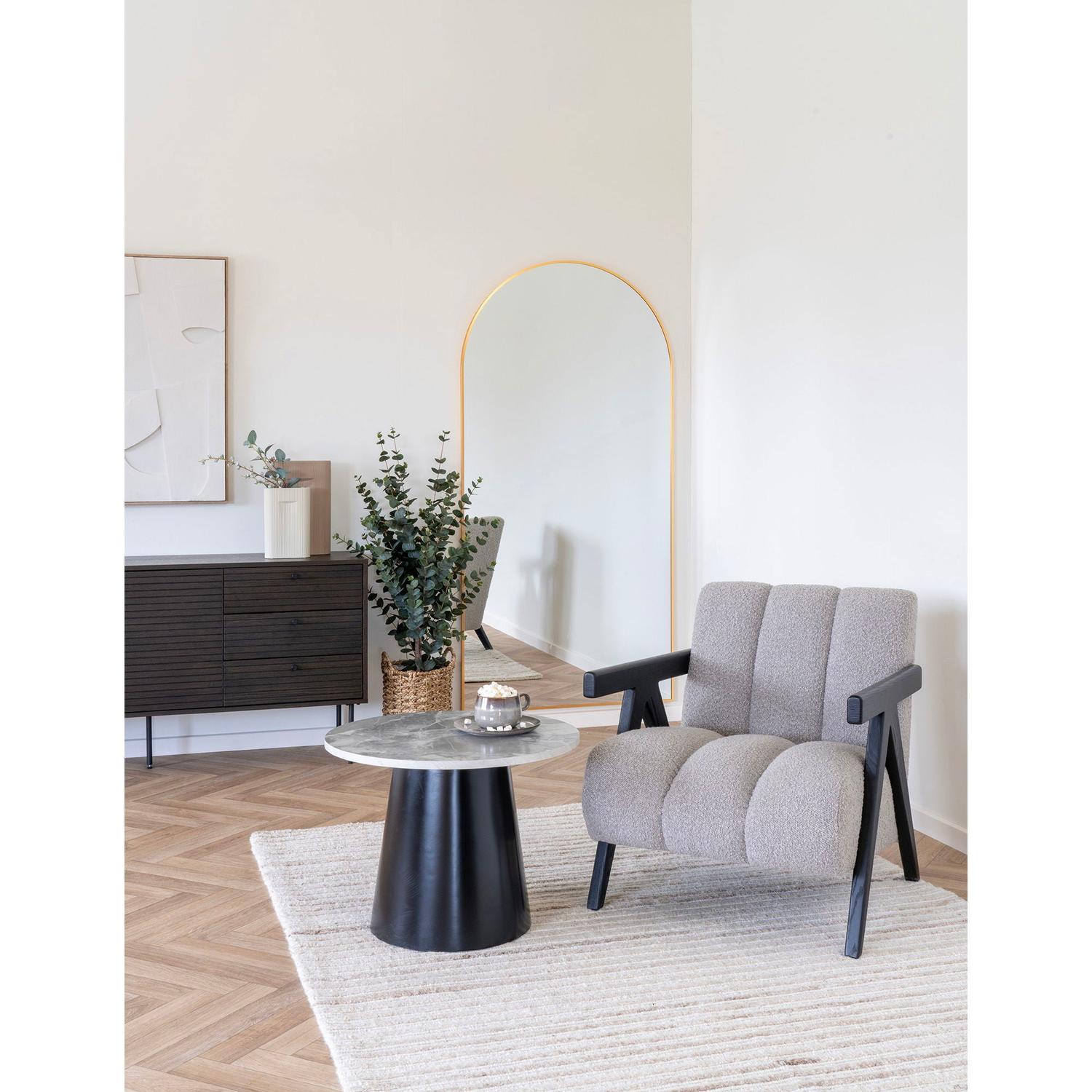 Beistelltisch Brito Ø60cm in Marmoroptik - Schwarz-Beistelltische-House Nordic-le canapé