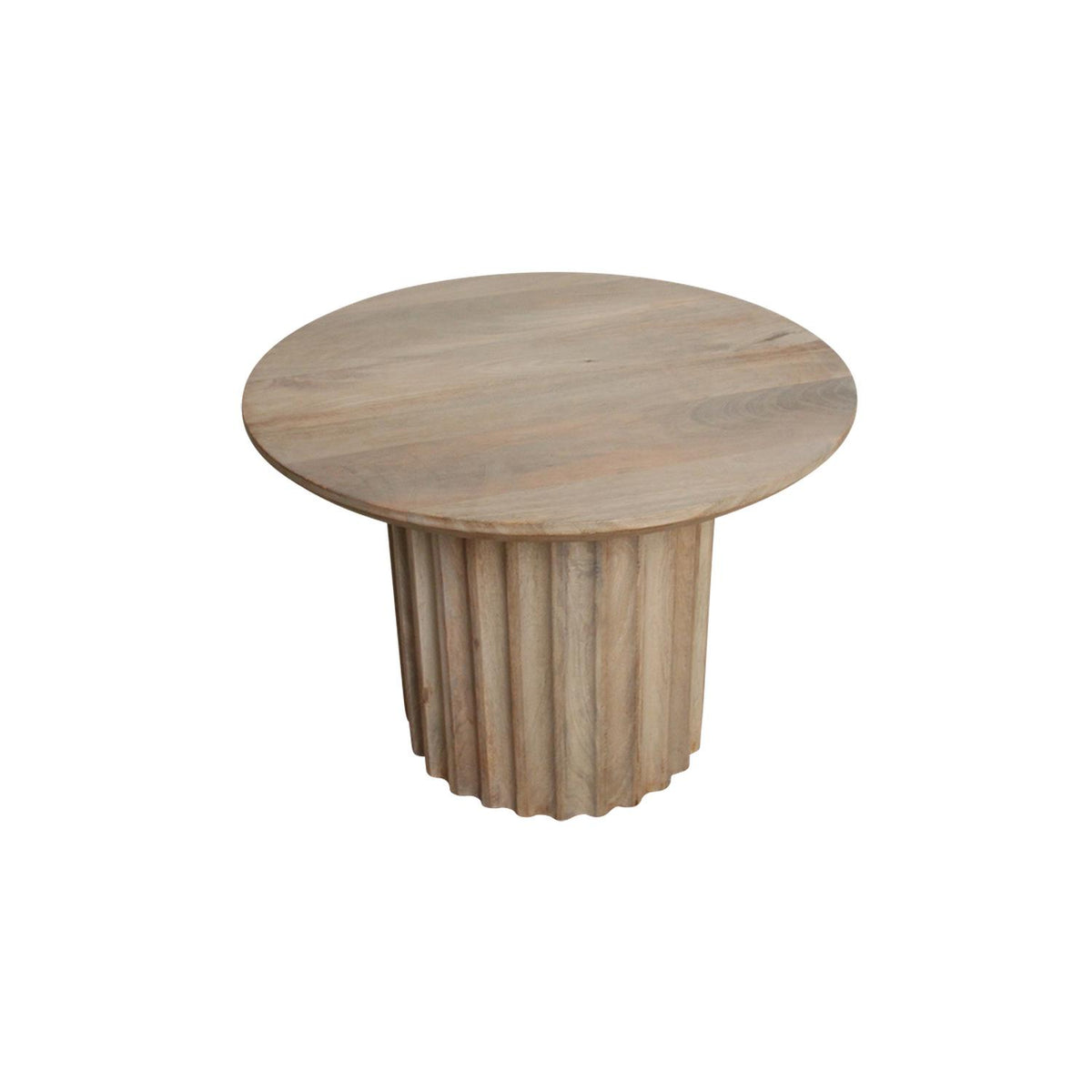 Beistelltisch Bullnose aus Mangoholz Ø55cm - Beige-Beistelltische-Raw Materials-le canapé