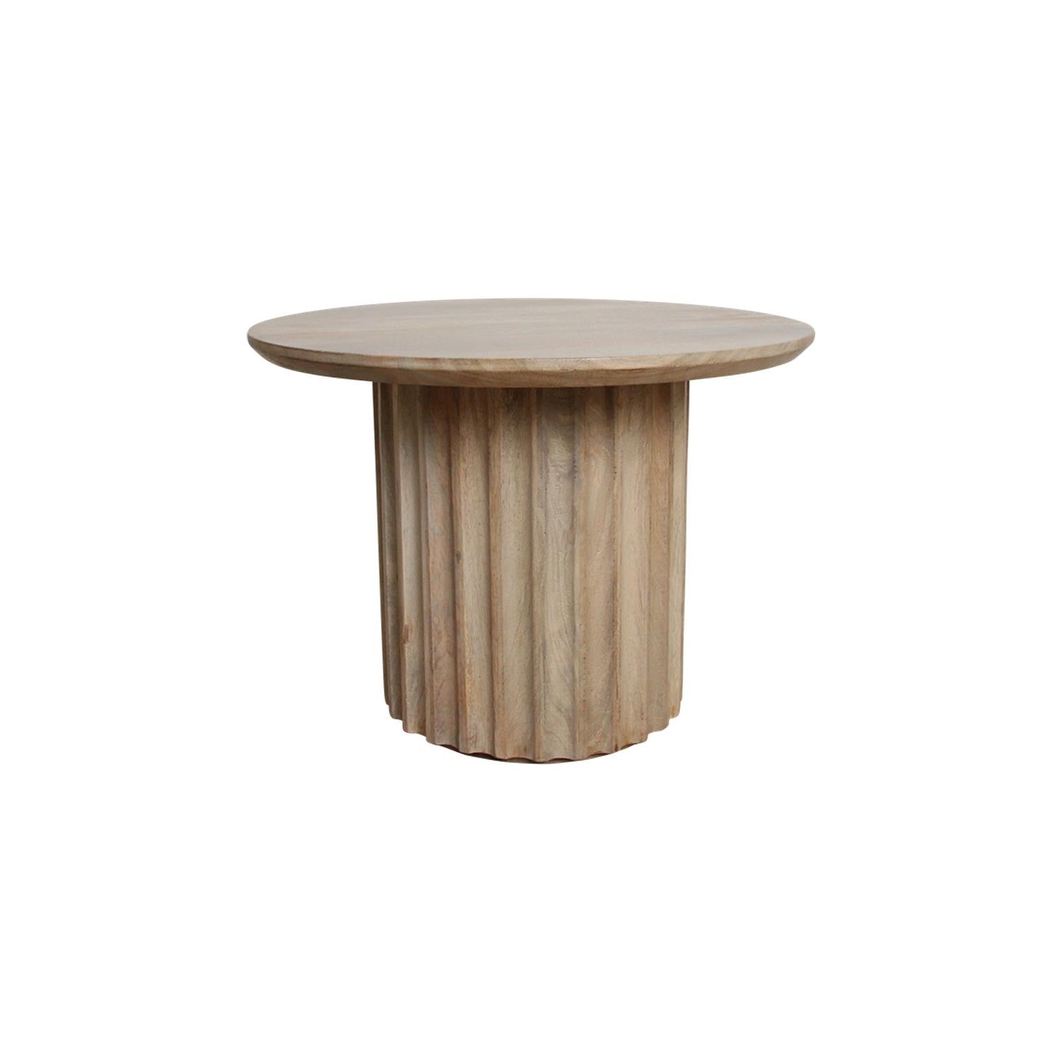 Beistelltisch Bullnose aus Mangoholz Ø55cm - Beige-Beistelltische-Raw Materials-le canapé
