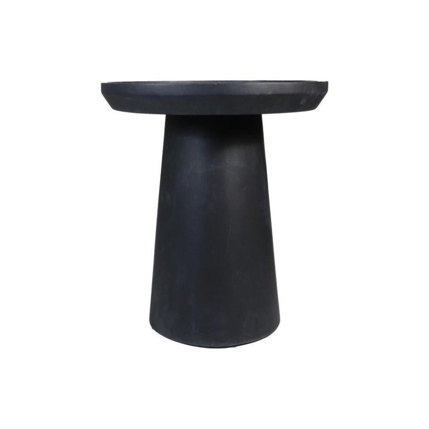Beistelltisch Drum 45cm aus Mangoholz - Mattschwarz-Beistelltisch-HSM Collection-le canapé