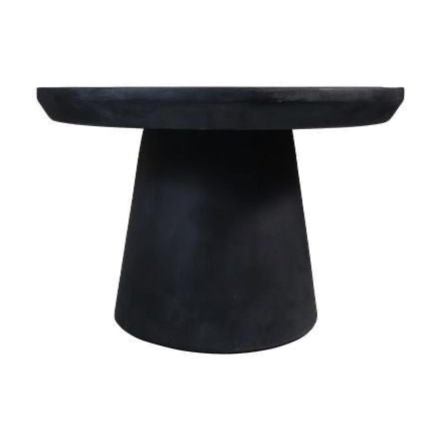 Beistelltisch Drum 60cm aus Mangoholz - Mattschwarz-Beistelltisch-HSM Collection-le canapé