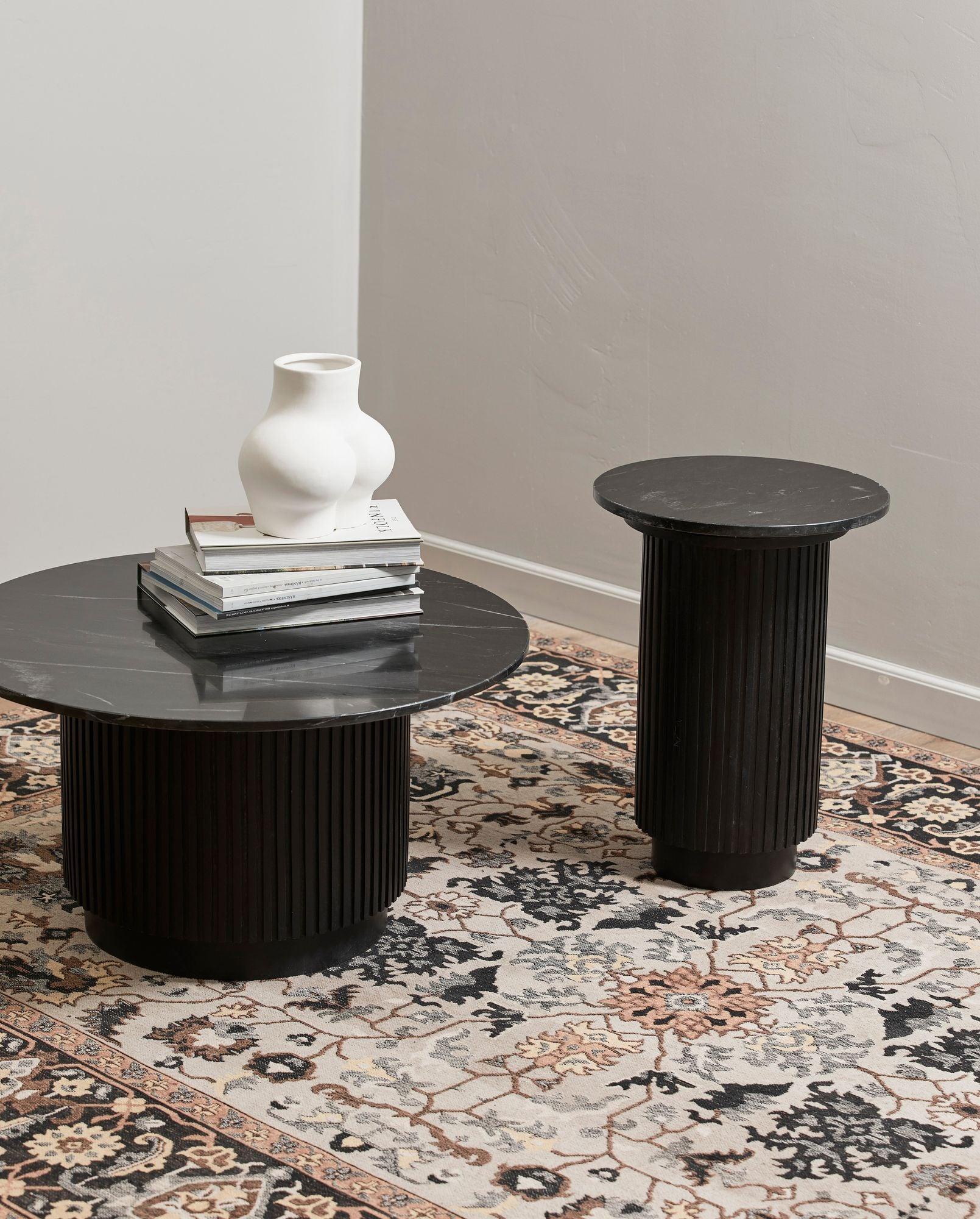 Beistelltisch ERIE 40cm aus Marmor - Schwarz-Beistelltisch-Nordal A/S-le canapé