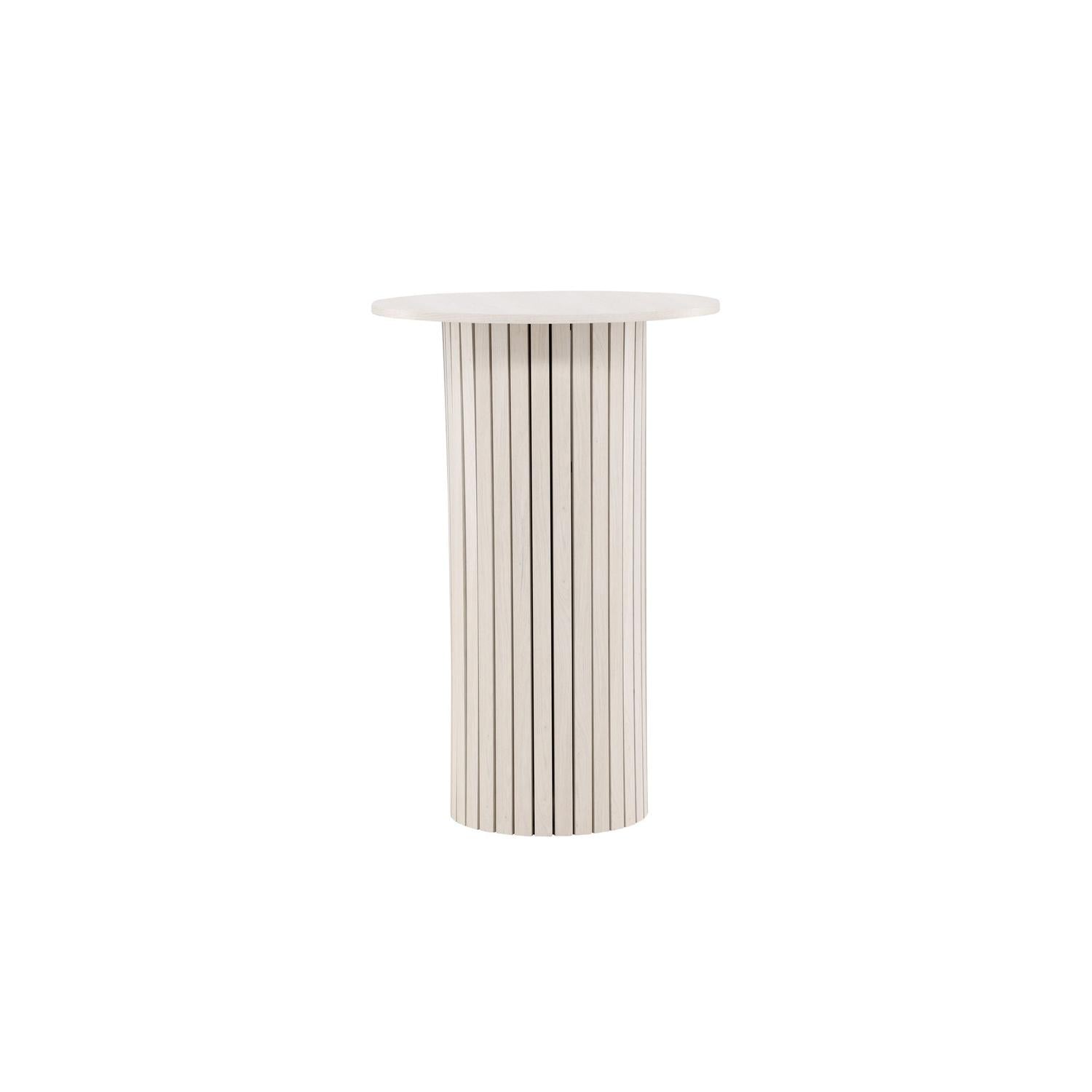 Beistelltisch Härön in Barhöhe Ø70*105cm - Weiß-Beistelltisch-Venture Home-le canapé