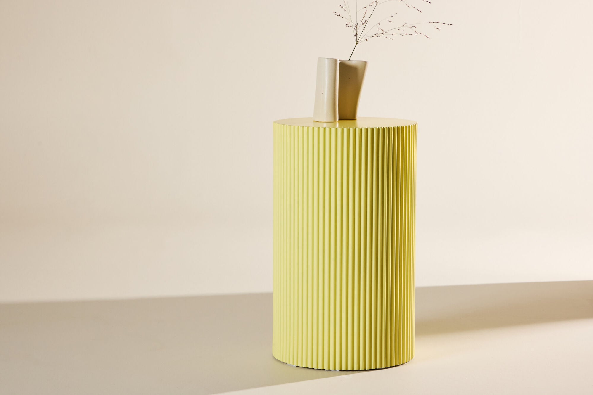 Beistelltisch Lenox Ø31cm - Hellgelb-Beistelltische-Venture Home-le canapé