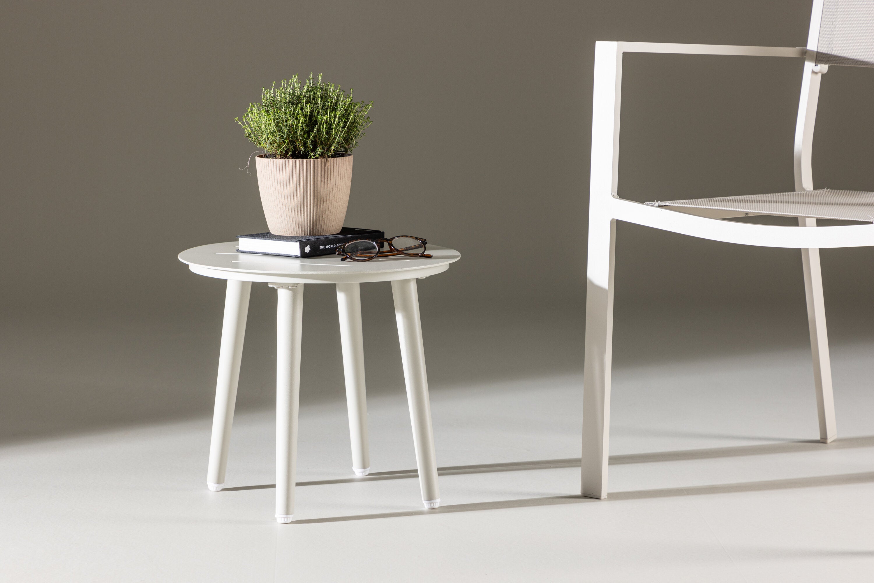Beistelltisch Lina Ø40cm aus Metall - Beige-Beistelltische-Venture Home-le canapé