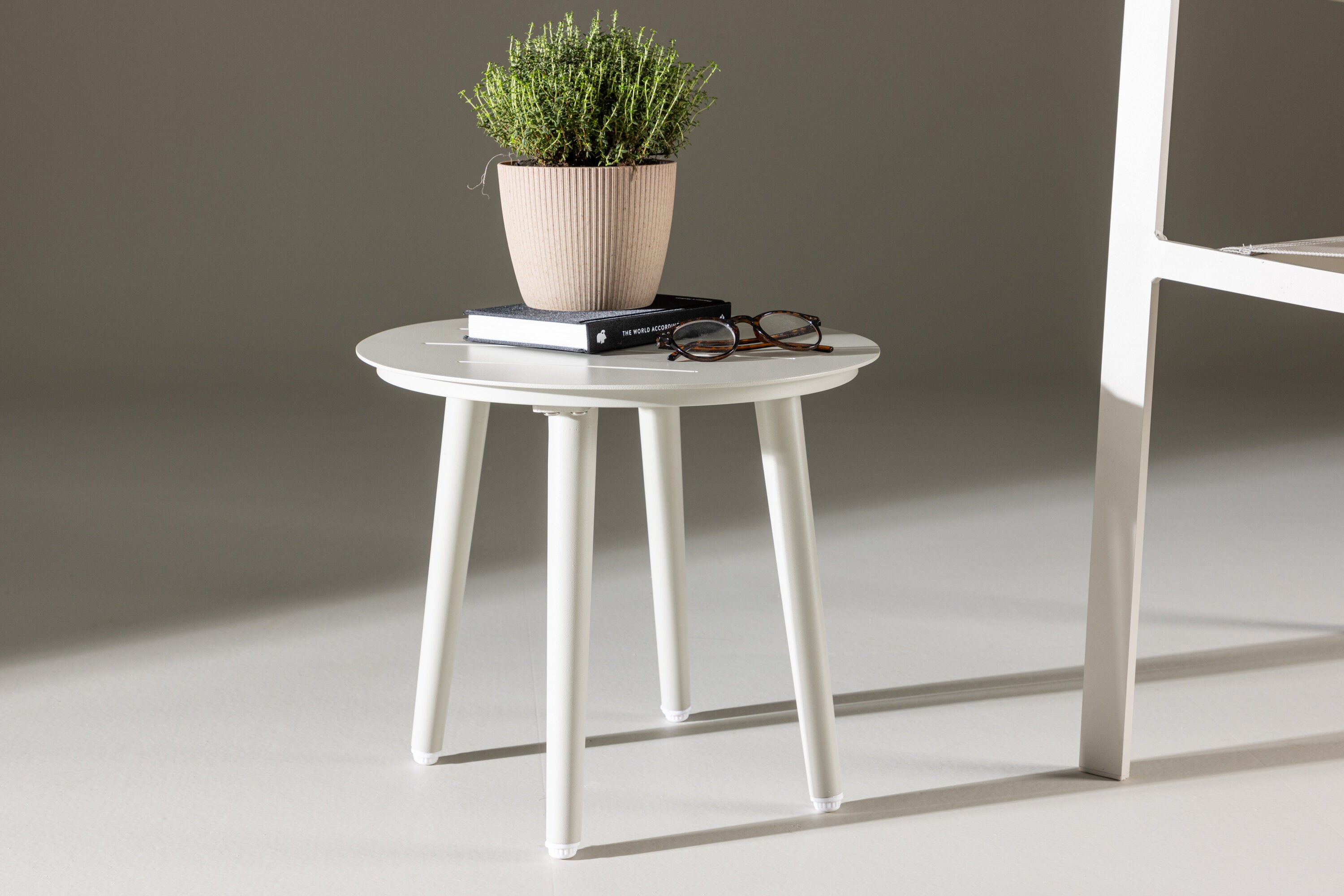Beistelltisch Lina Ø40cm aus Metall - Beige-Beistelltische-Venture Home-le canapé